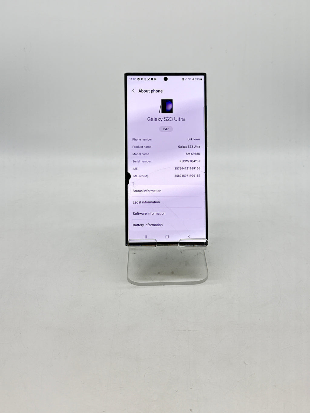 Samsung Galaxy S23 Ultra AT&T 256GB Gray - Cracked Screen Check ESN