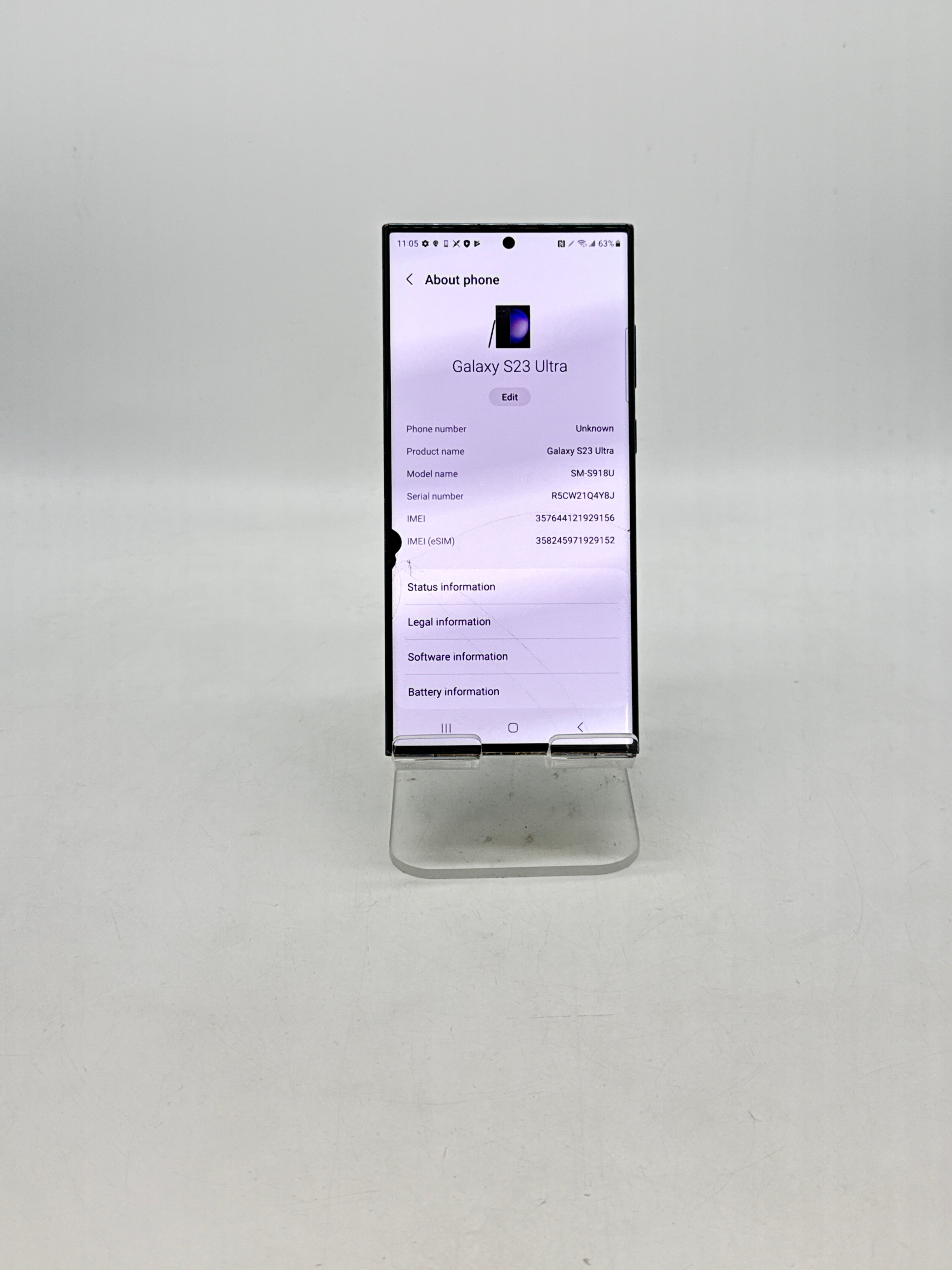 Samsung Galaxy S23 Ultra AT&T 256GB Gray - Cracked Screen Check ESN