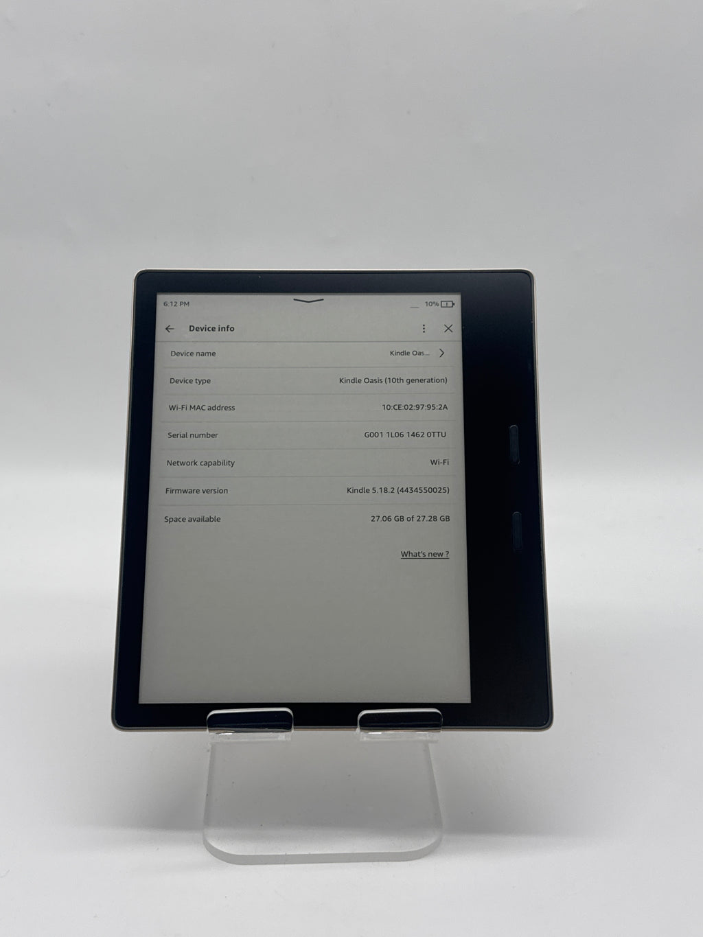 Amazon Kindle Oasis 10th Gen 32GB Graphite E-Reader - Used
