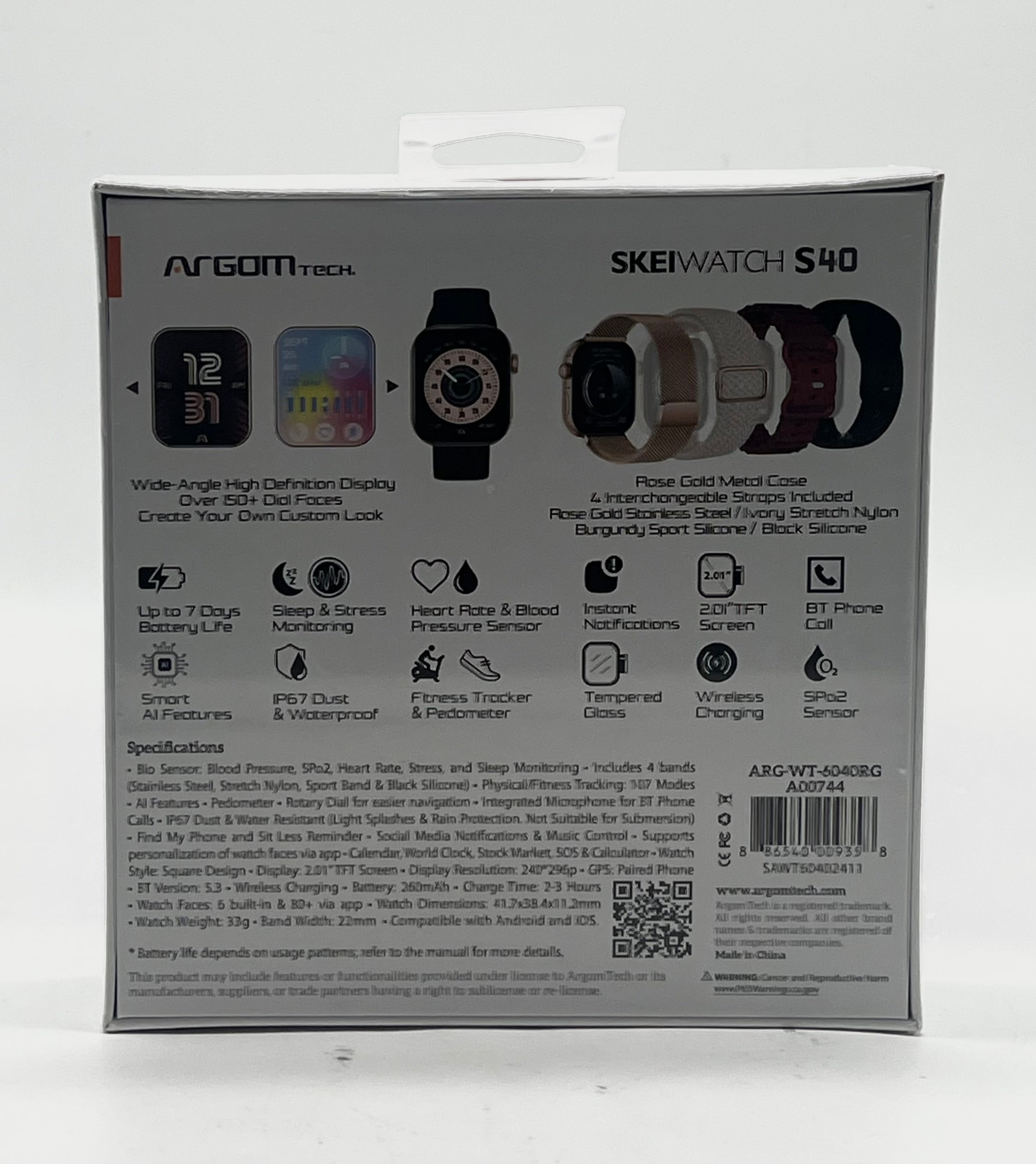 Argomtech Skeiwatch S40 Rose Gold GPS Only - New In Box