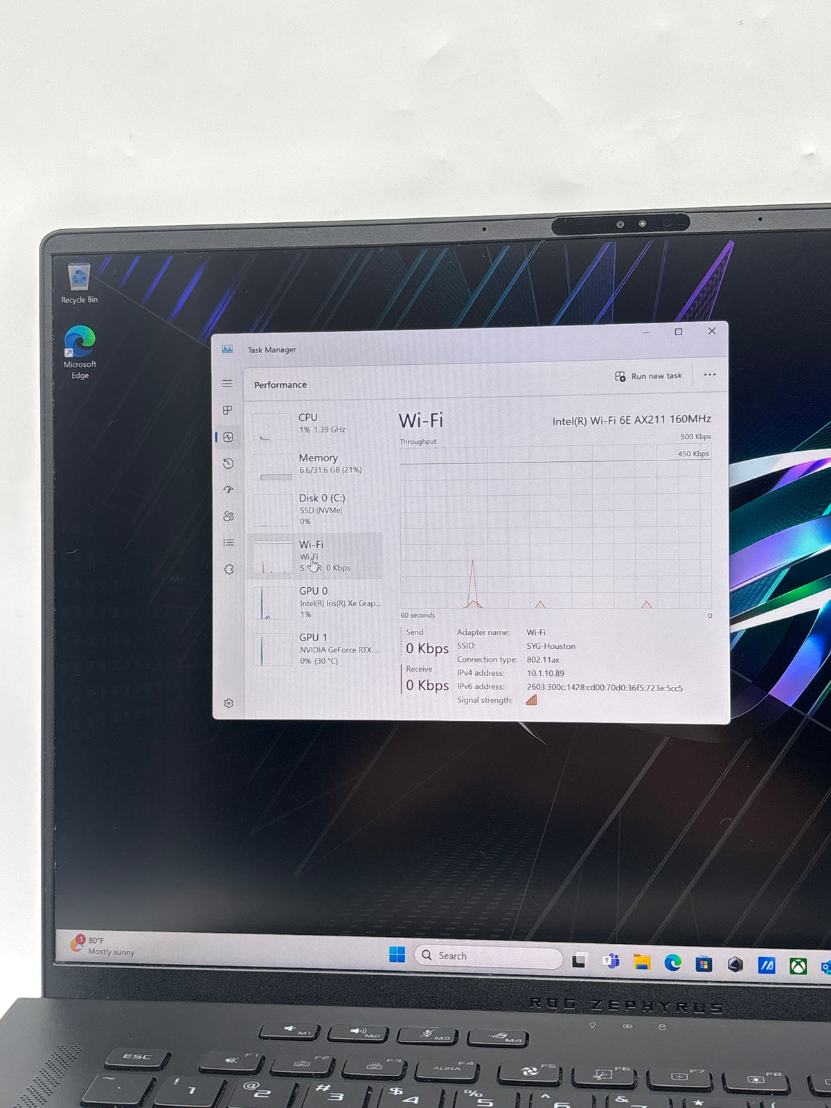 ASUS ROG Zephyrus M16 GU604VI i9-13900H 32GB RAM 1TB SSD RTX 4070 - Used