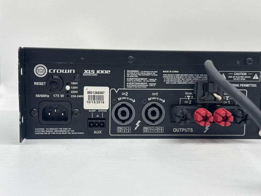 Crown XLS 1002  DriveCore DJ/PA Power Amplifier 2-Channel 350W - Used