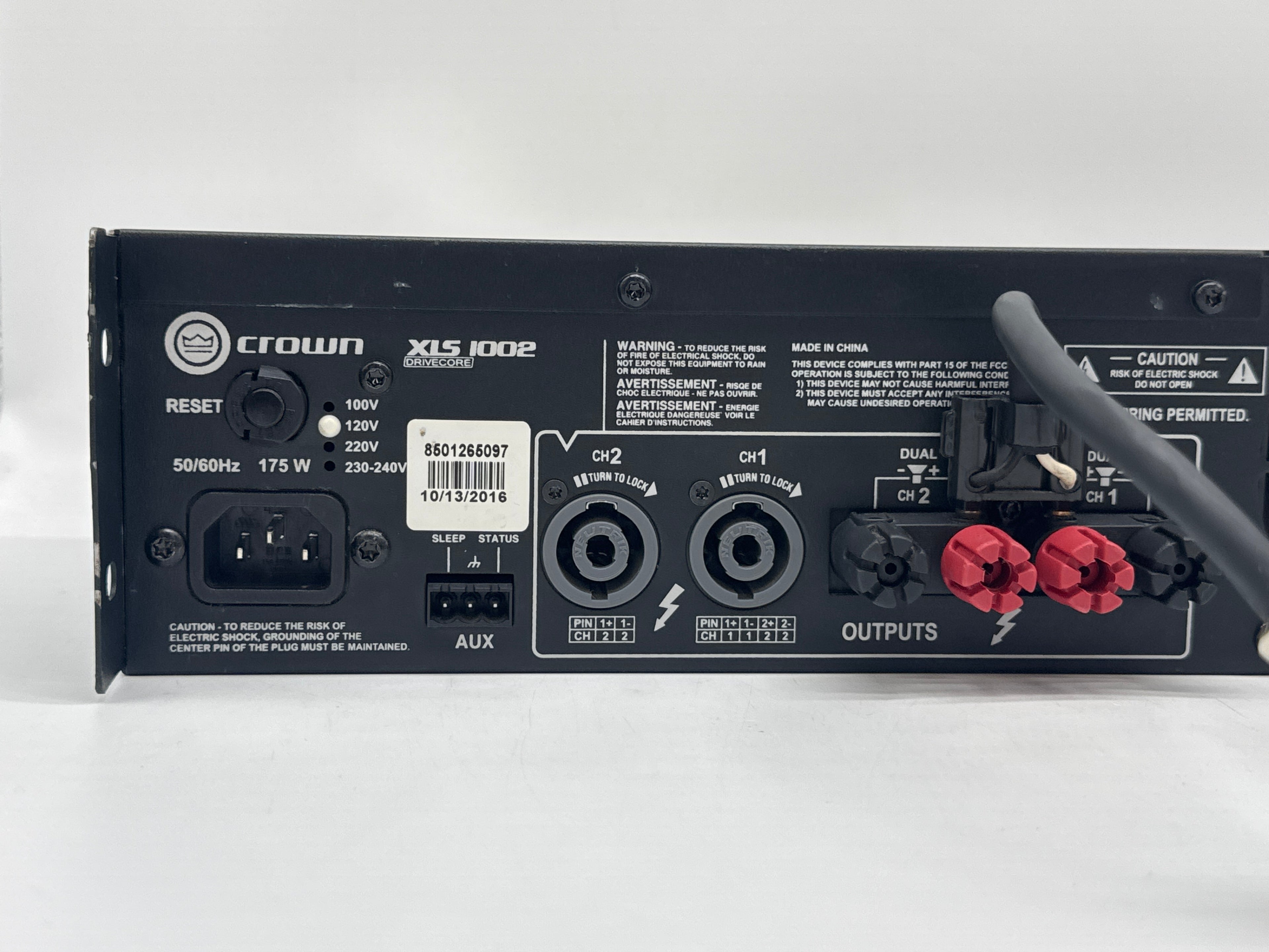 Crown XLS 1002  DriveCore DJ/PA Power Amplifier 2-Channel 350W - Used