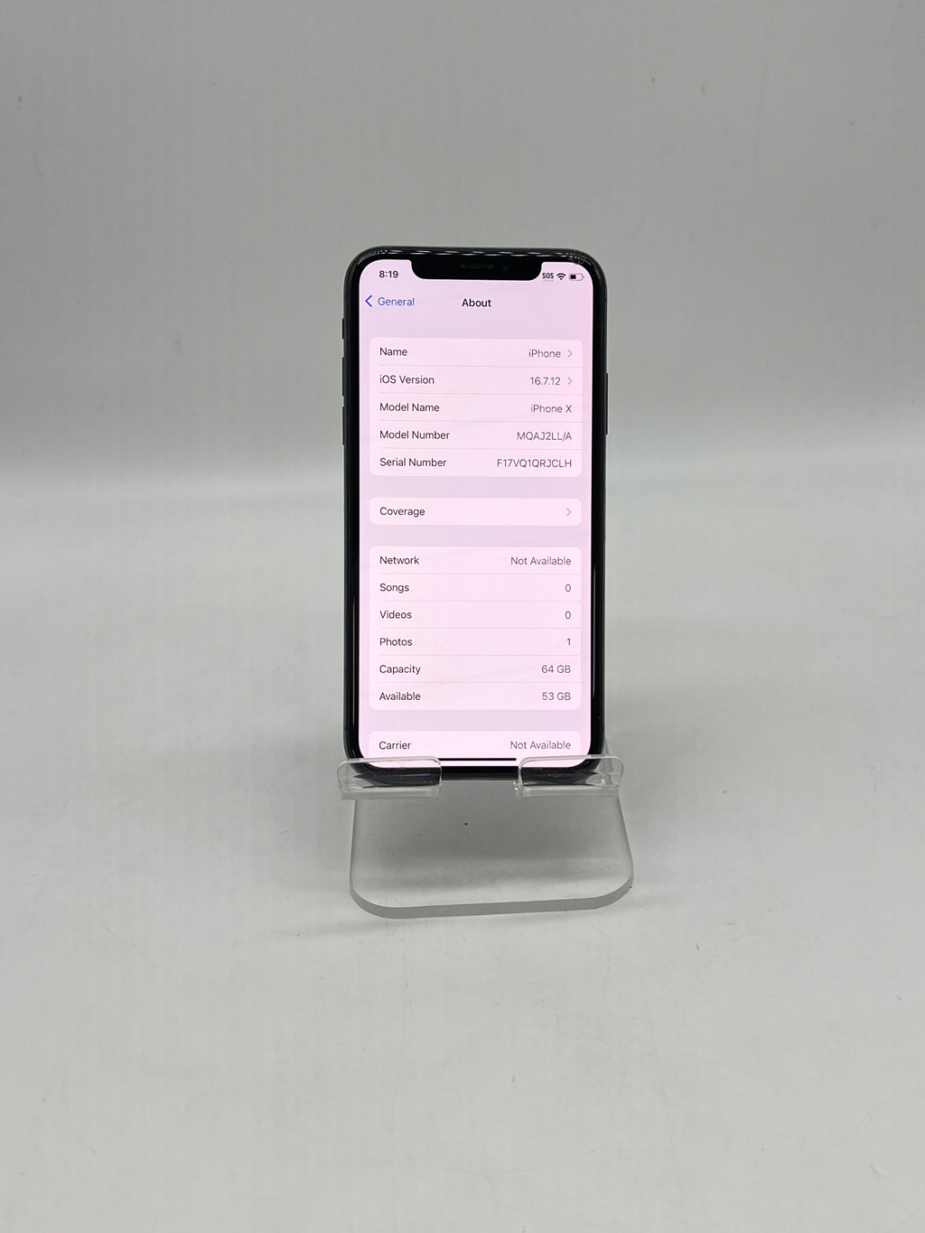 Apple iPhone X 64GB Factory Unlocked - Back Cracked