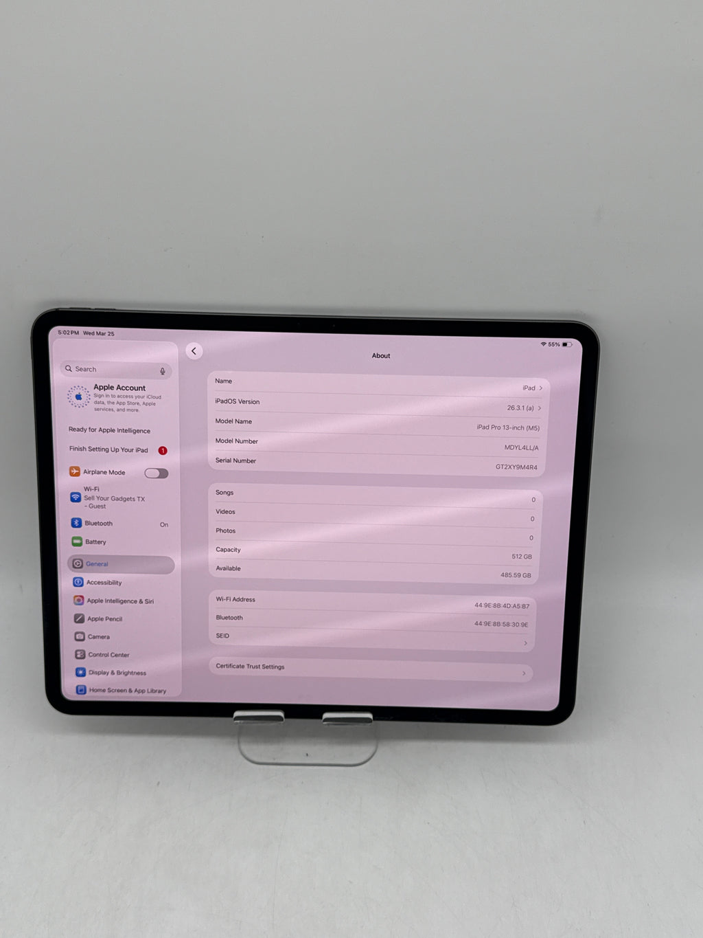 Apple iPad Pro 13-inch (M5) A3361 512GB MDYL4LL/A WIFI - Used