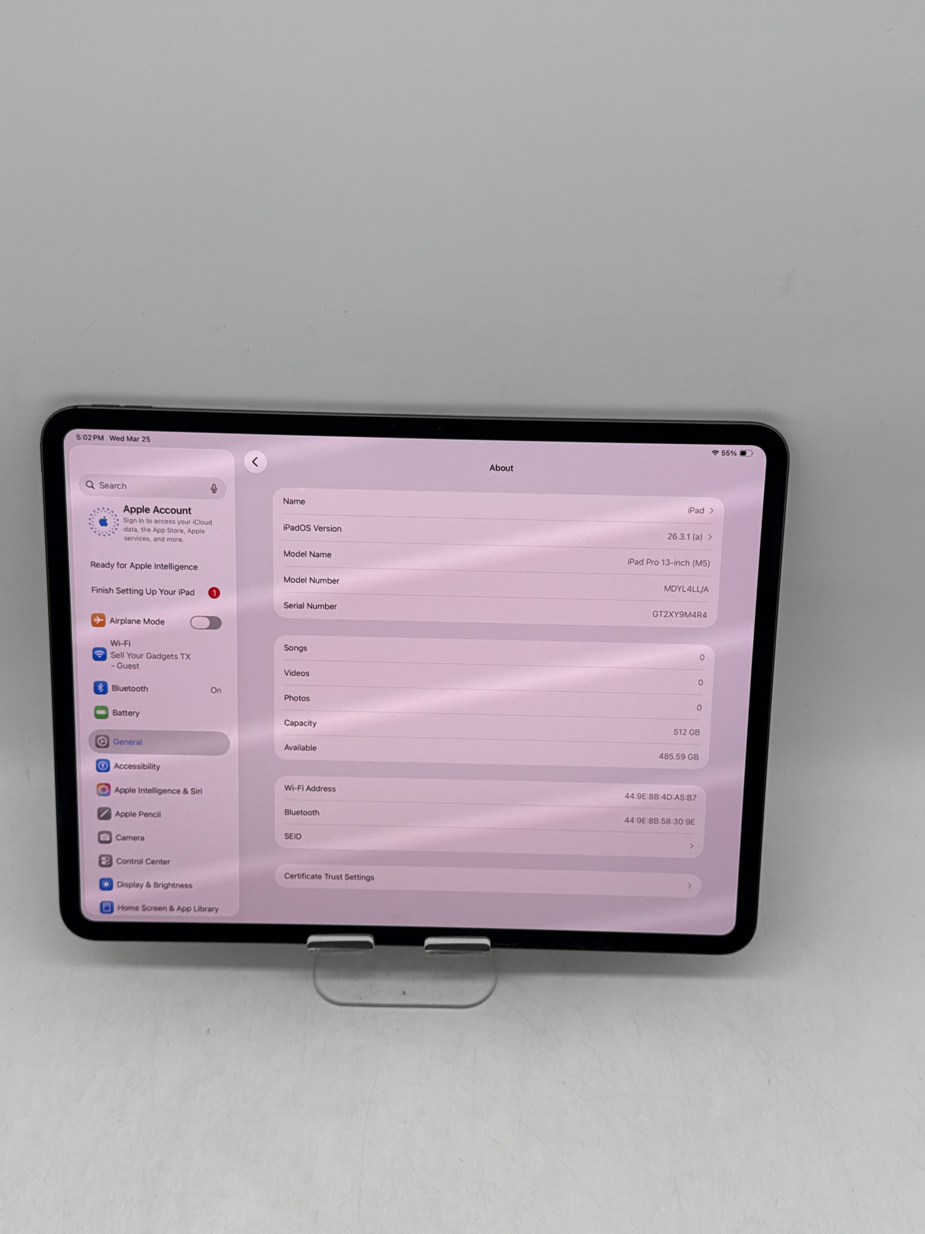 Apple iPad Pro 13-inch (M5) A3361 512GB MDYL4LL/A WIFI - Used