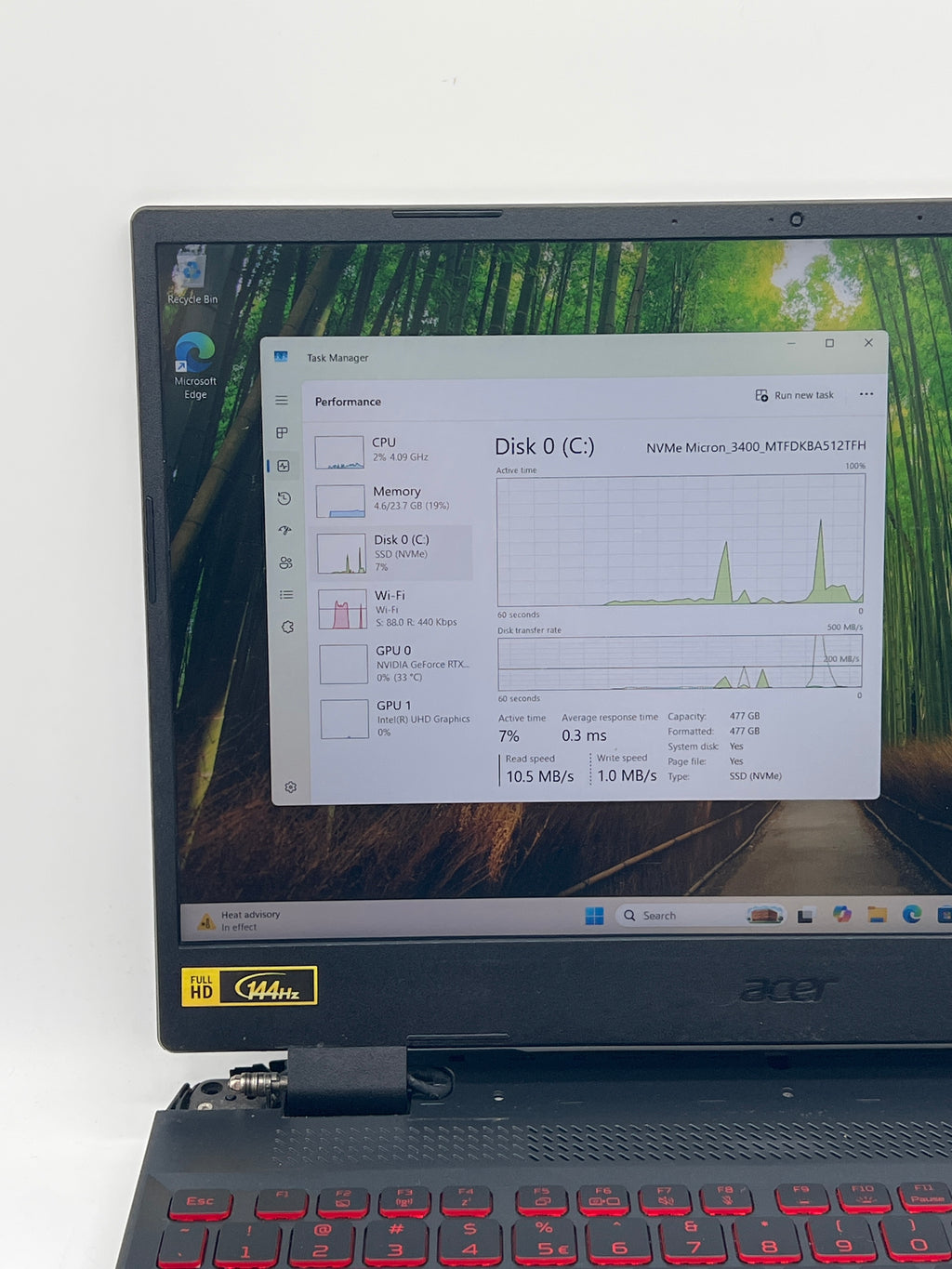 TX01-54482 Asus Nitro 5 15-inch Core i5 12th Gen 24GB RAM 500GB RTX 3050 Ti Black