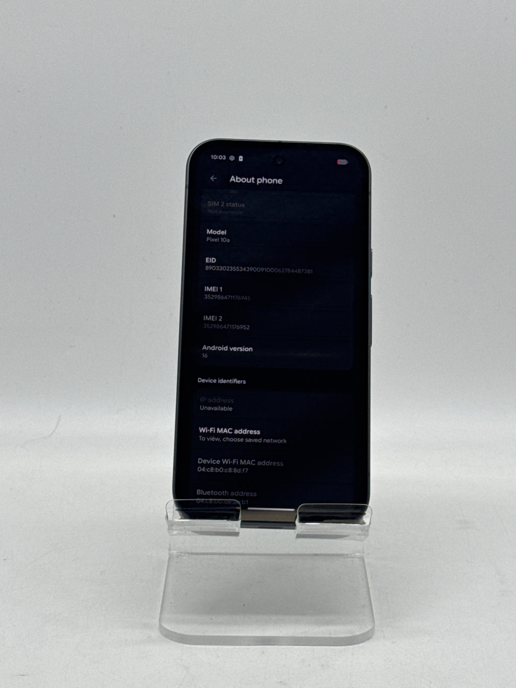 Google Pixel 10a 128GB Obsidian Verizon - For Parts