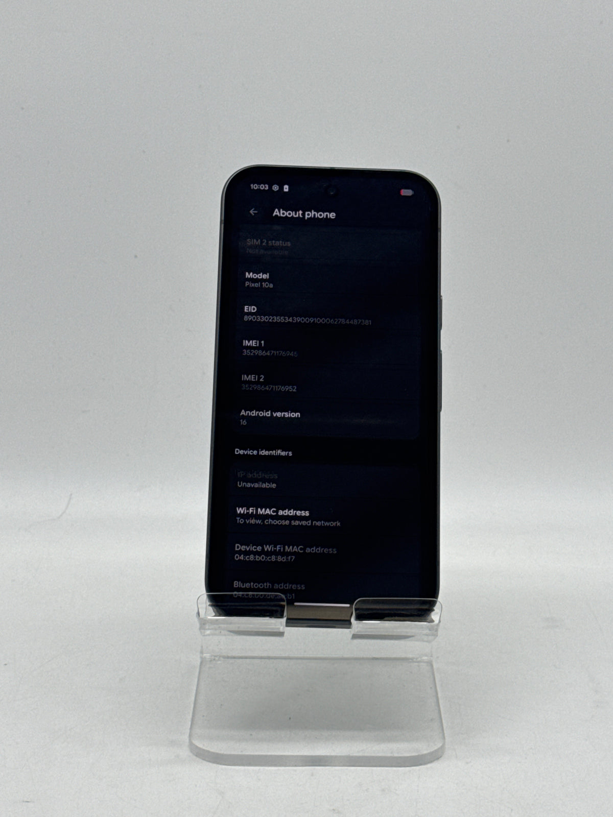 Google Pixel 10a 128GB Obsidian Verizon - For Parts