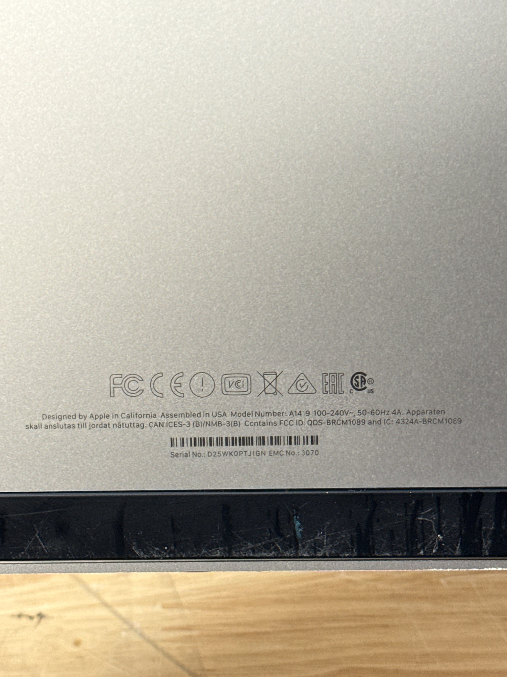 Apple iMac 27" 5K A1419  i5 32GB RAM 512GB SSD - For Parts (Broken Screen)