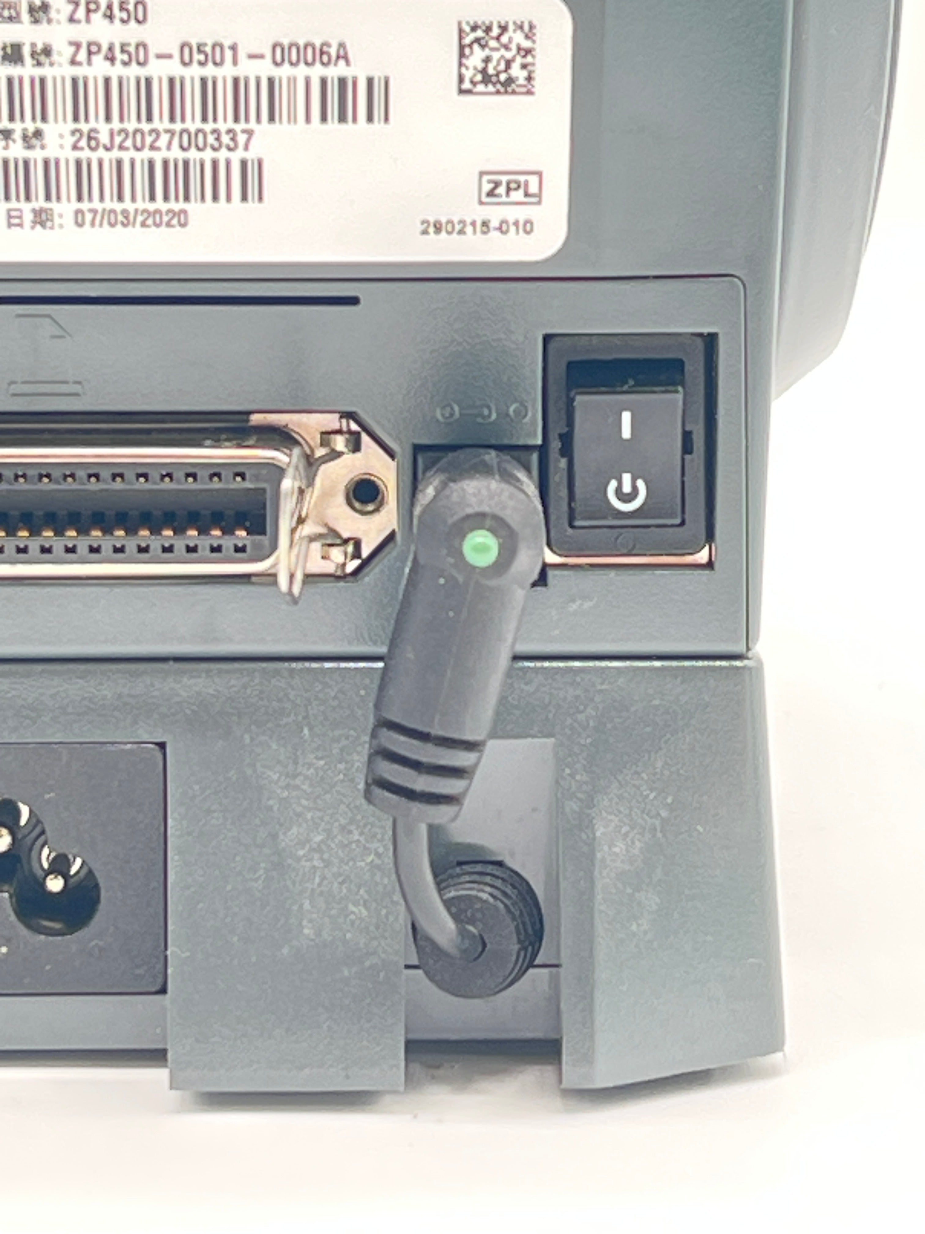 Zebra ZP450 Black Thermal Barcode Label Printer 200dpi 6 ips USB Used