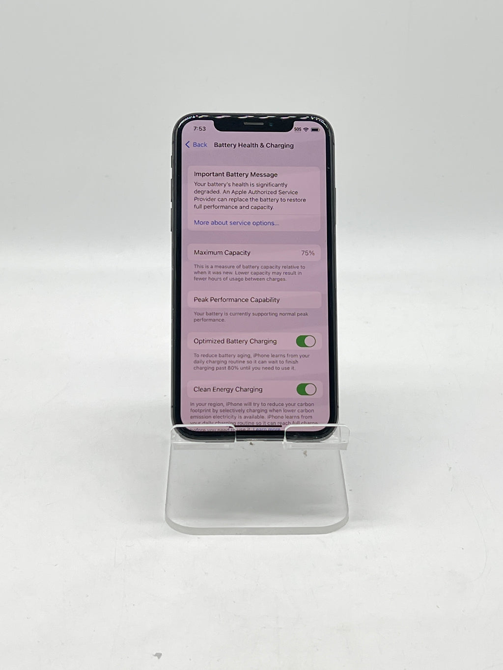 Apple iPhone X 64GB Unlocked Black - For Parts Service Battery