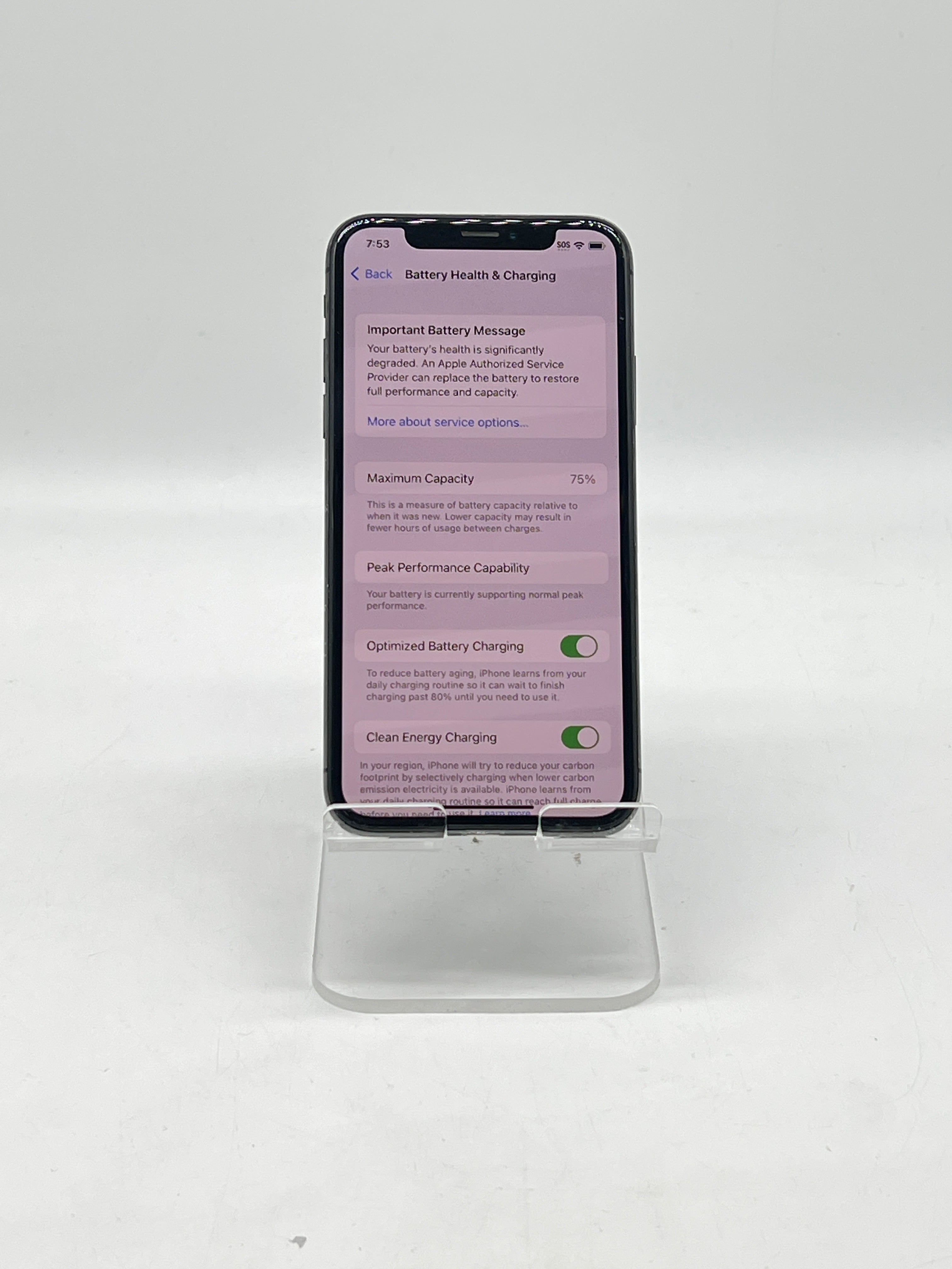 Apple iPhone X 64GB Unlocked Black - For Parts Service Battery