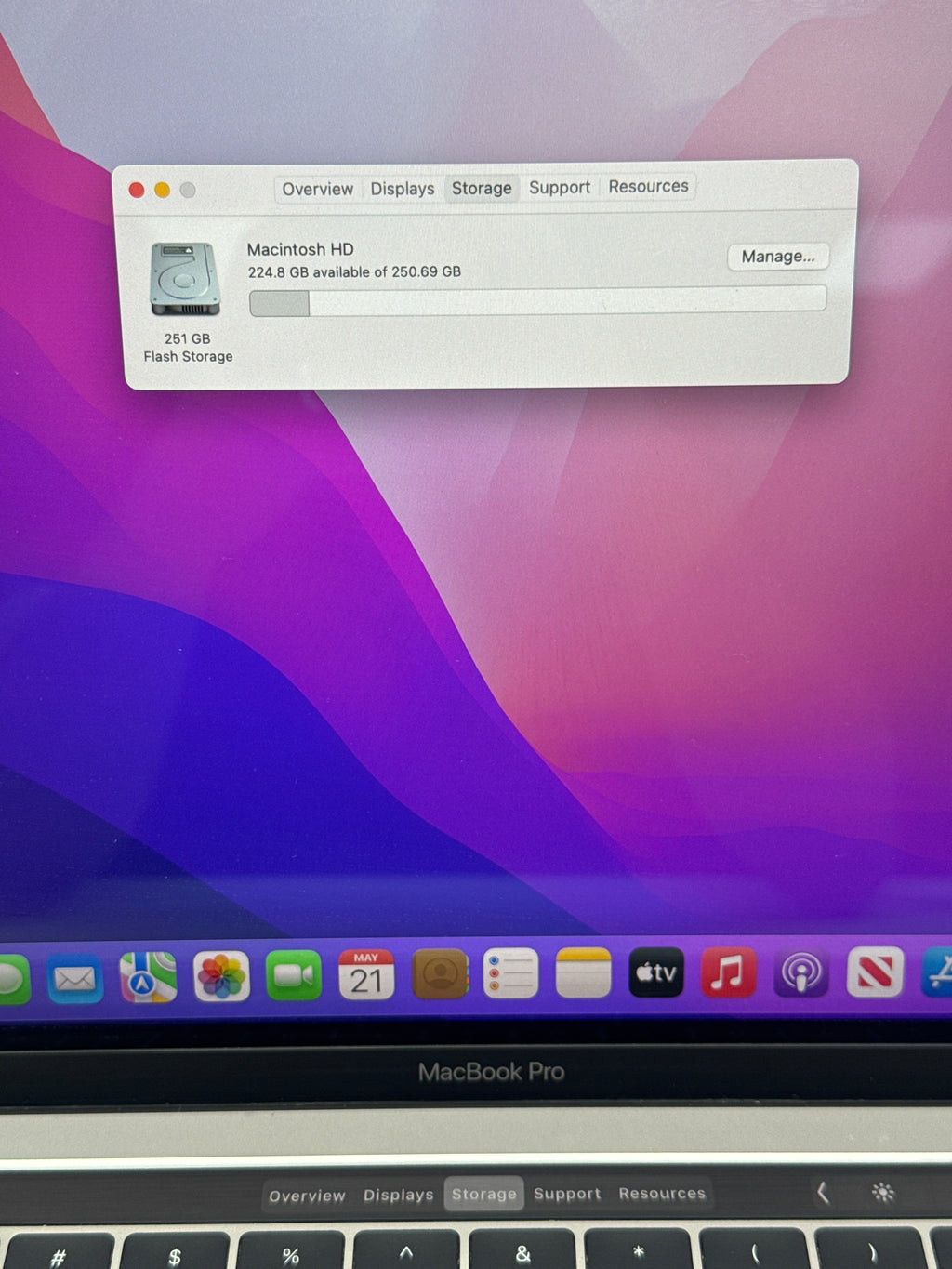 Apple MacBook Pro 13" A1706 i7 16GB RAM 256GB SSD - Service Battery
