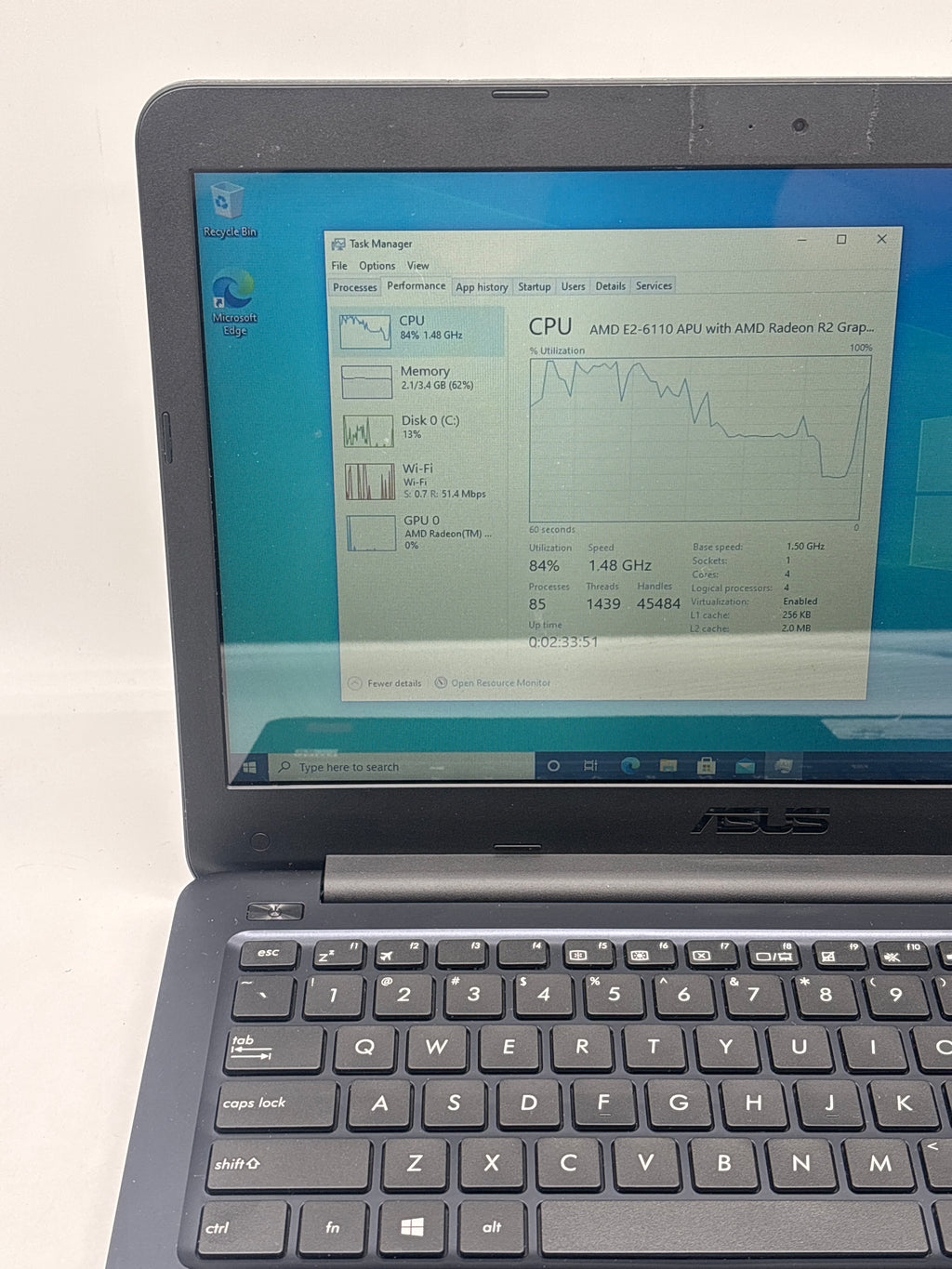 Asus E402W AMD E2-6110 APU 4GB RAM 64GB Storage - For Parts (Read DESC)