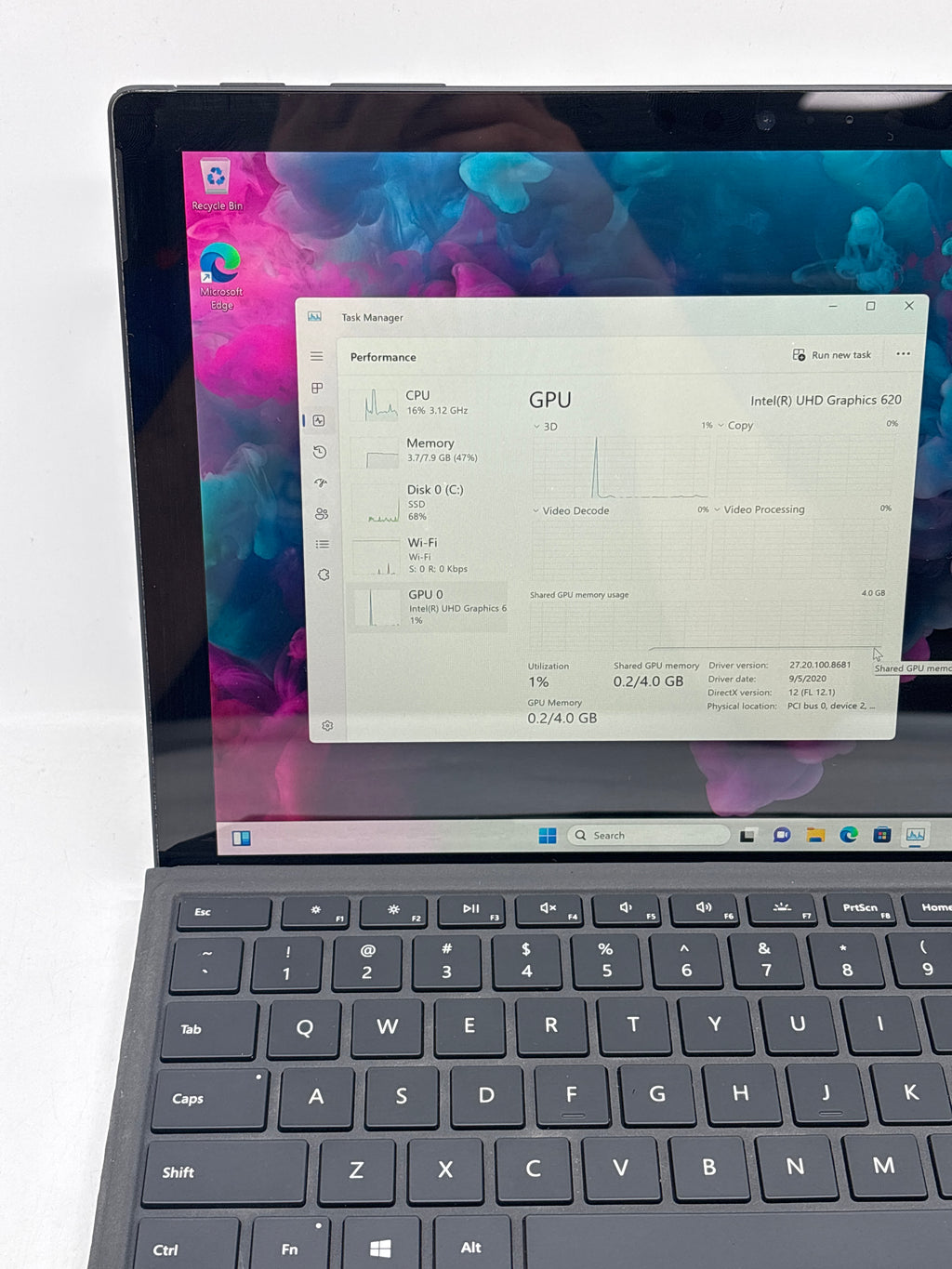 Microsoft Surface Pro 6 1796 12.3" i5-8250U 8GB RAM 256GB SSD Wi-Fi - Used