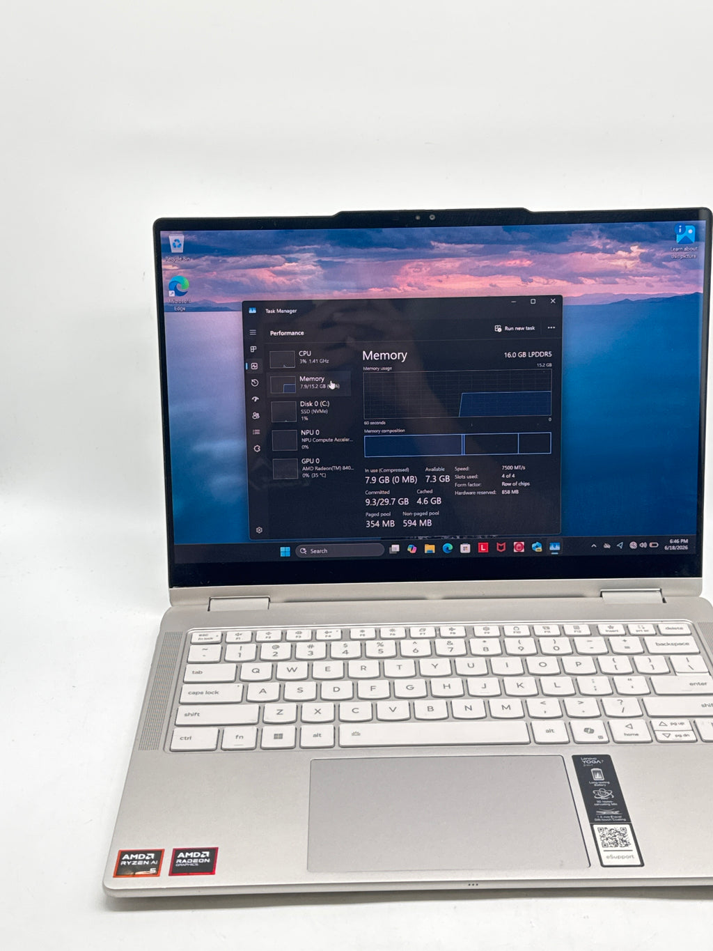 Lenovo Yoga 7 2-in-1 14" Ryzen AI 5 340 16GB 512GB SSD - Used