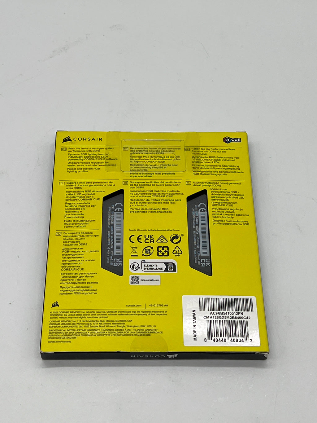 Corsair Vengeance RGB DDR5 128GB (64GBx2) 6400MHz DIMM CMH128GX5M2B6400C42