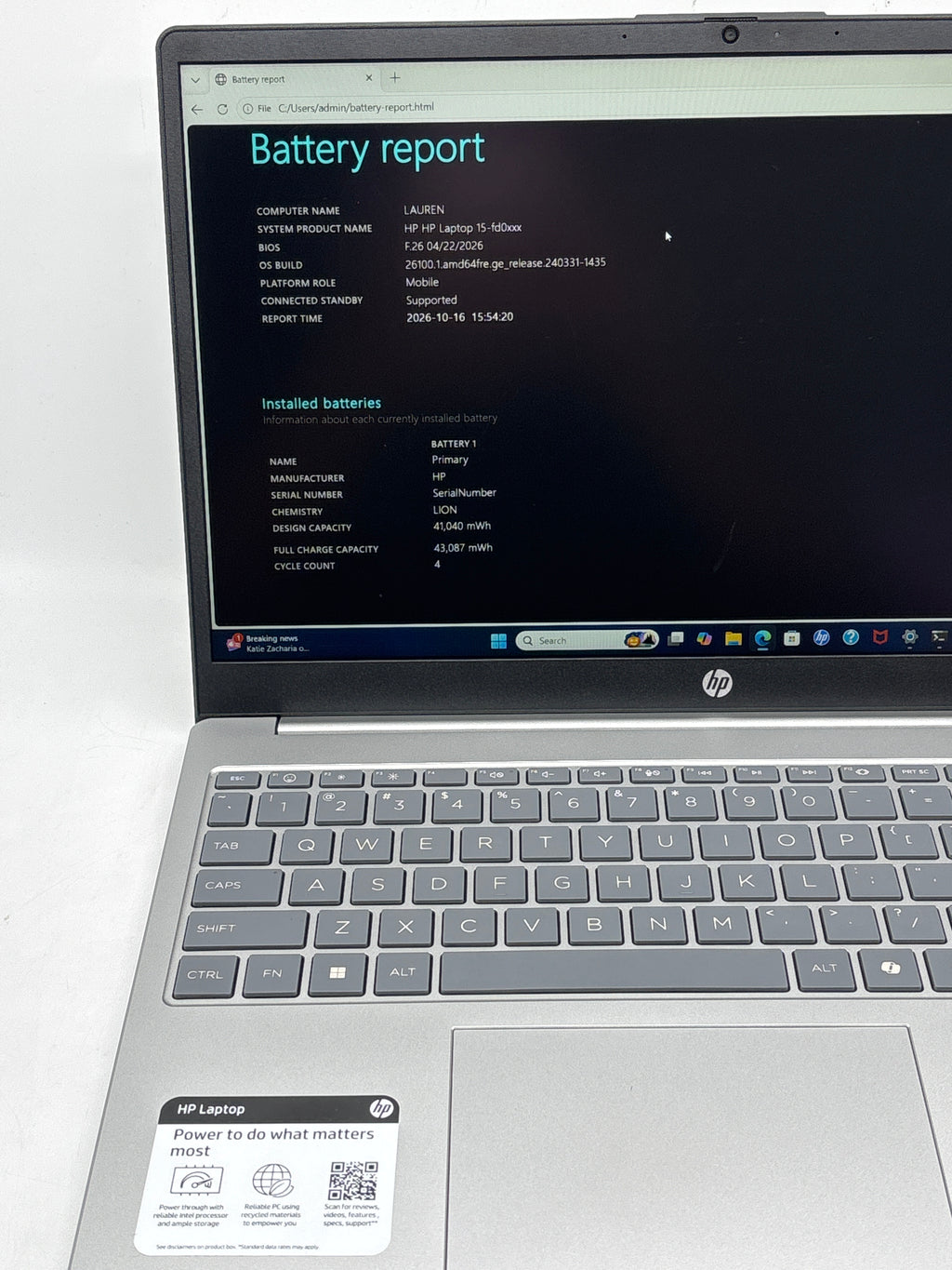 HP Laptop 15-fd0154wm i5-1334U 8GB RAM 512GB SSD 15in - Used