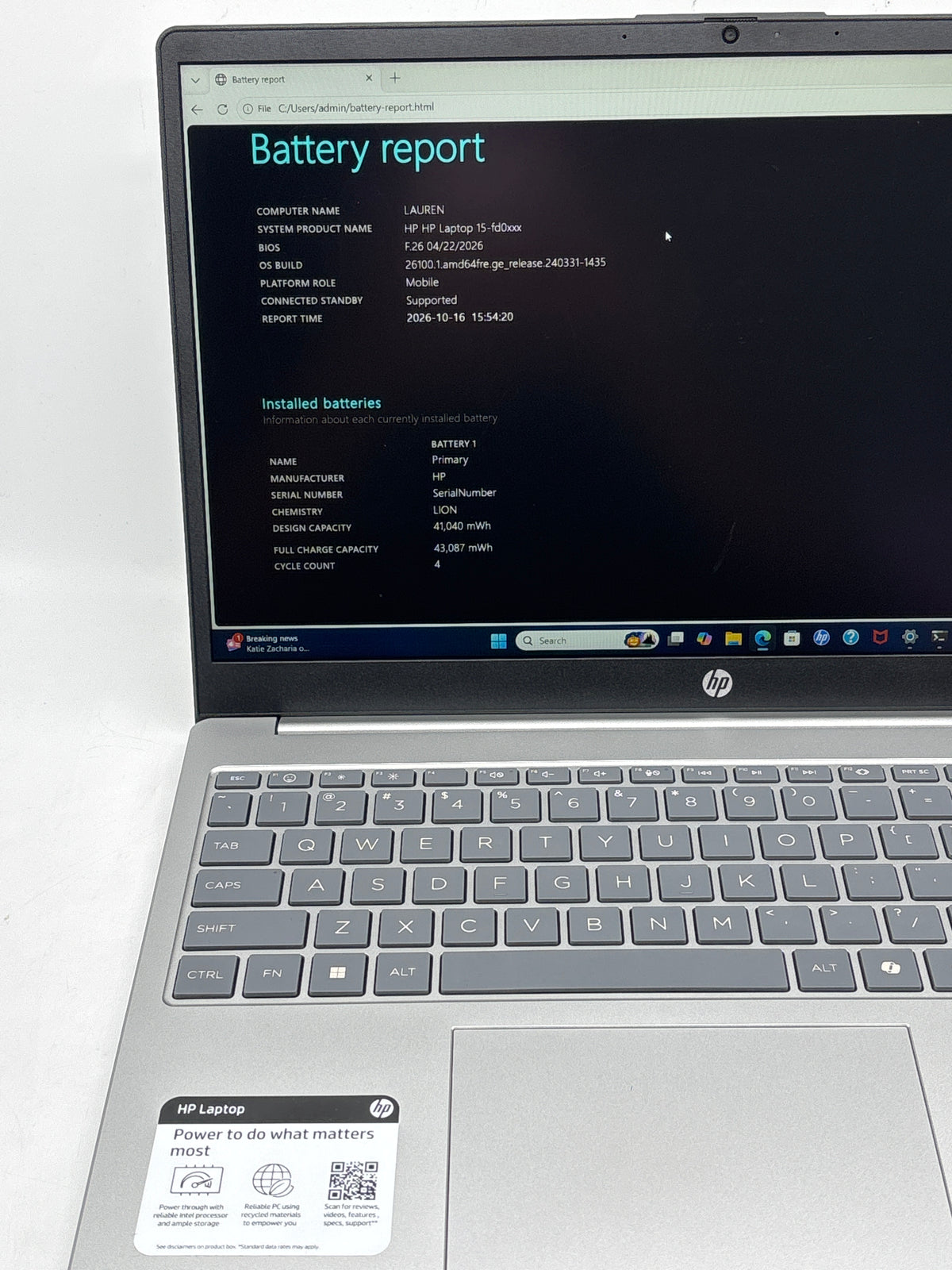 HP Laptop 15-fd0154wm i5-1334U 8GB RAM 512GB SSD 15in - Used