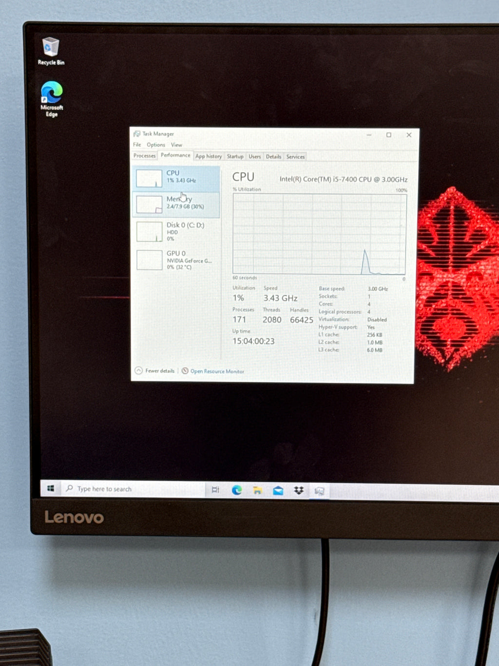 HP Omen 870 224 Gaming PC Intel i5 7400 GTX 1060 8GB RAM 1TB HDD Windows 10