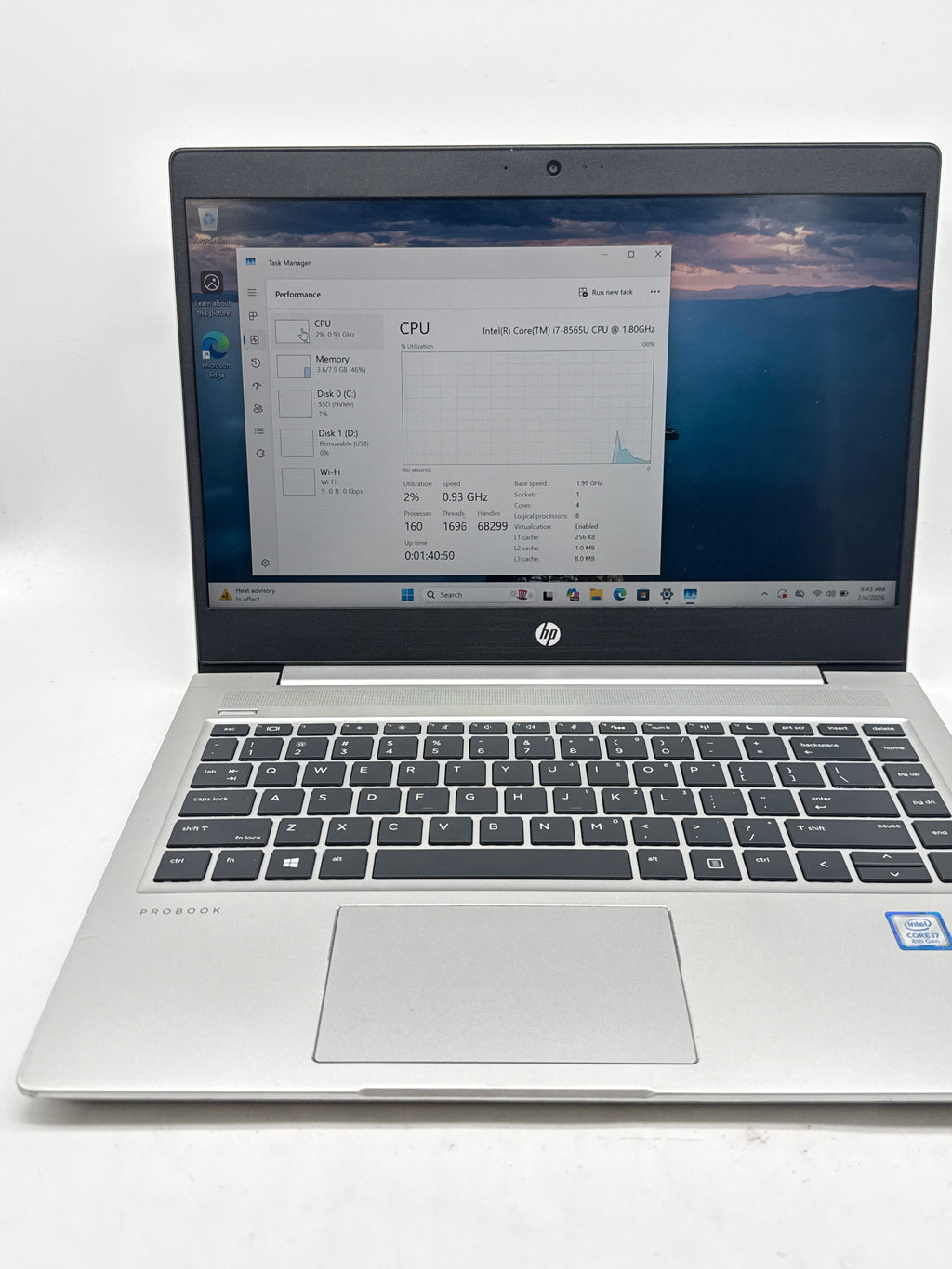 HP ProBook 440 G6 Core i7-8565U 8GB RAM 256GB SSD - Used
