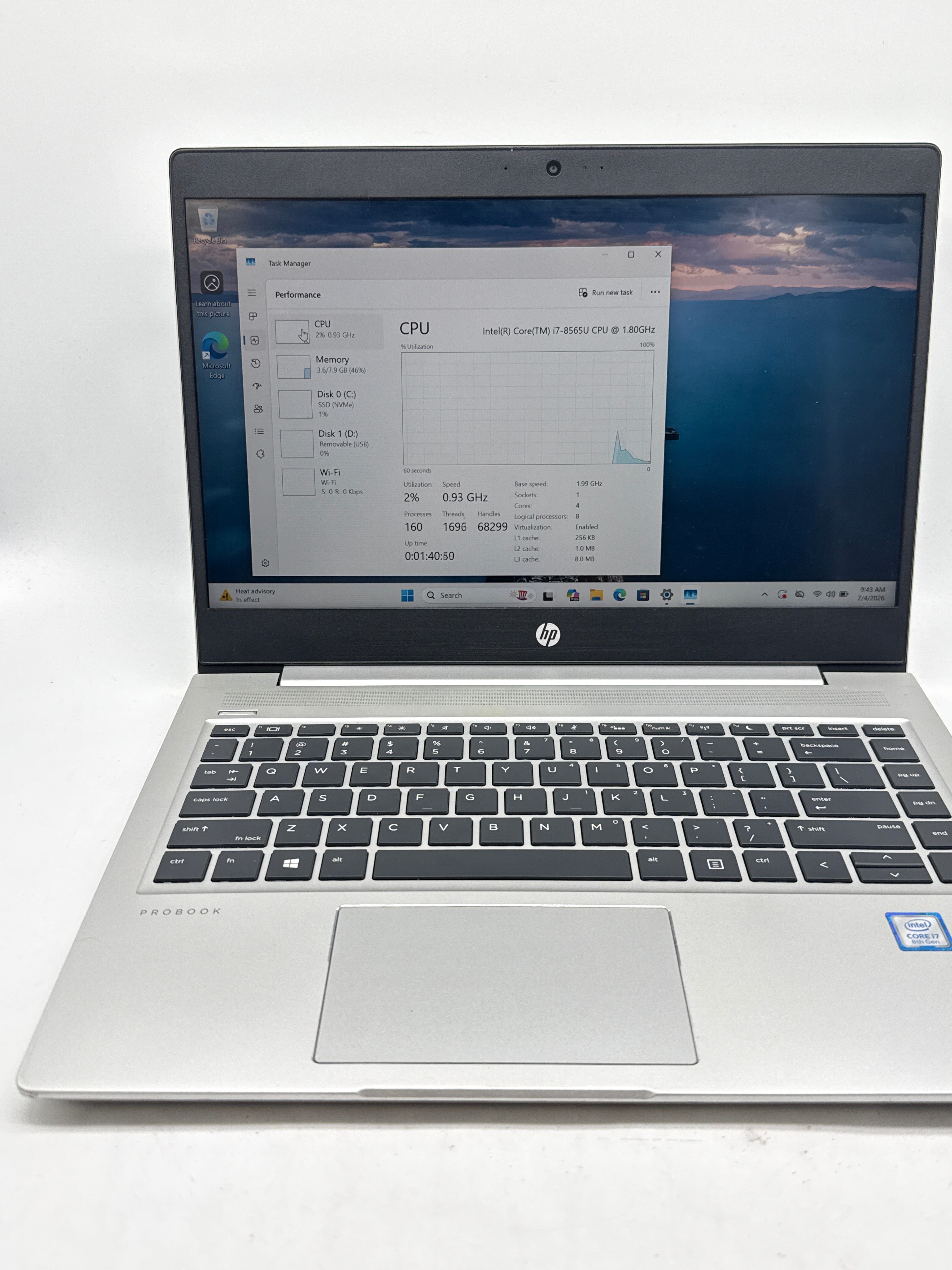 HP ProBook 440 G6 Core i7-8565U 8GB RAM 256GB SSD - Used