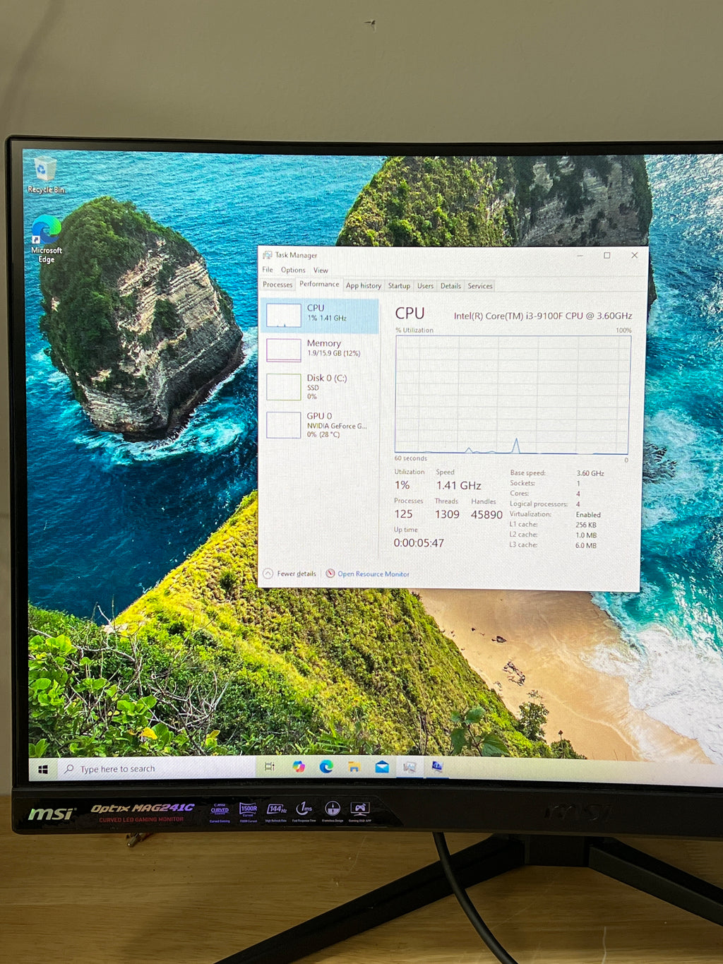 Custom PC i3-9100F 16GB RAM 512GB SSD GTX 1050 Ti - Used