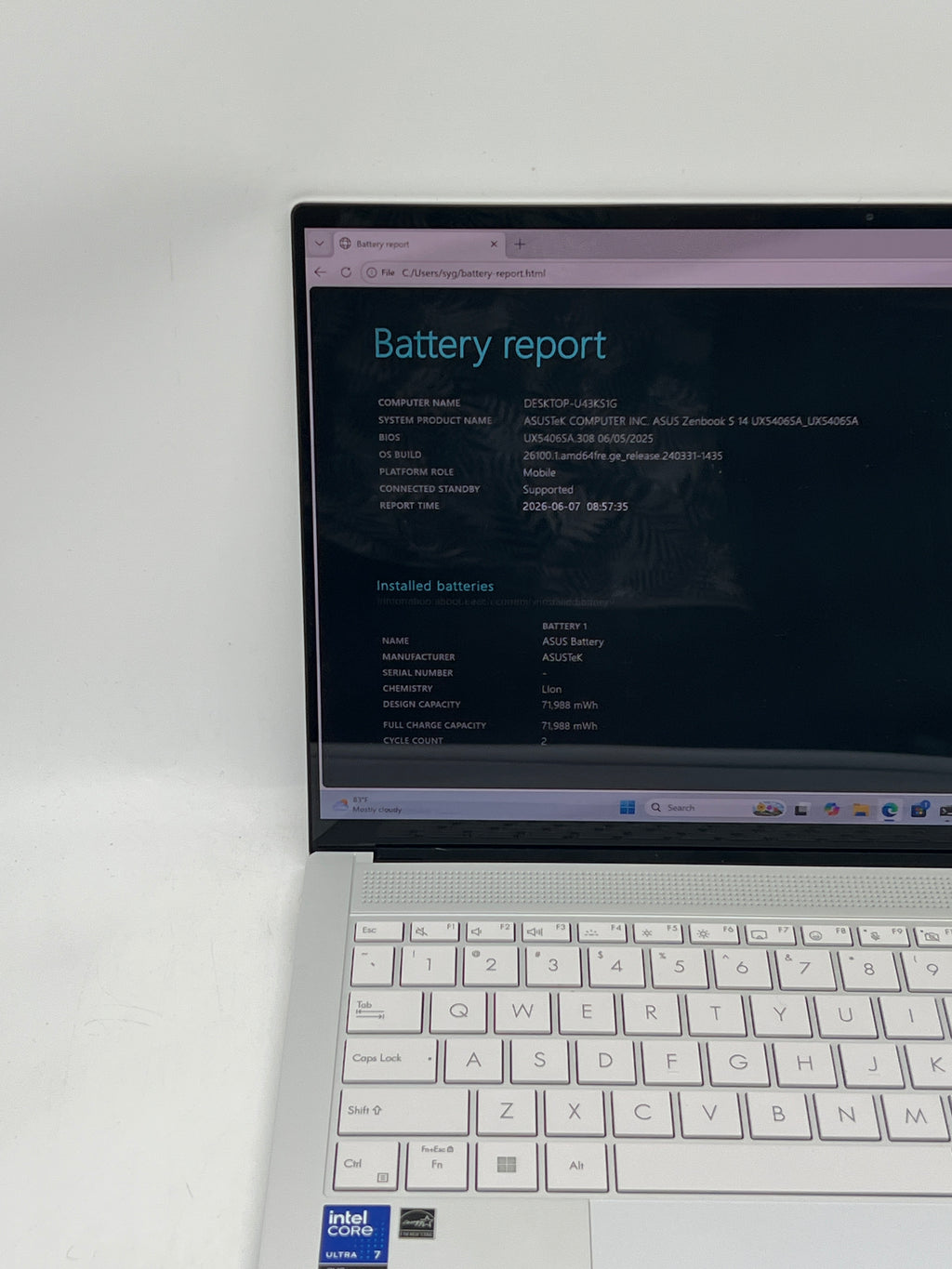 Asus Zenbook S 14 OLED Ultra 7 258V 32GB RAM 1TB SSD