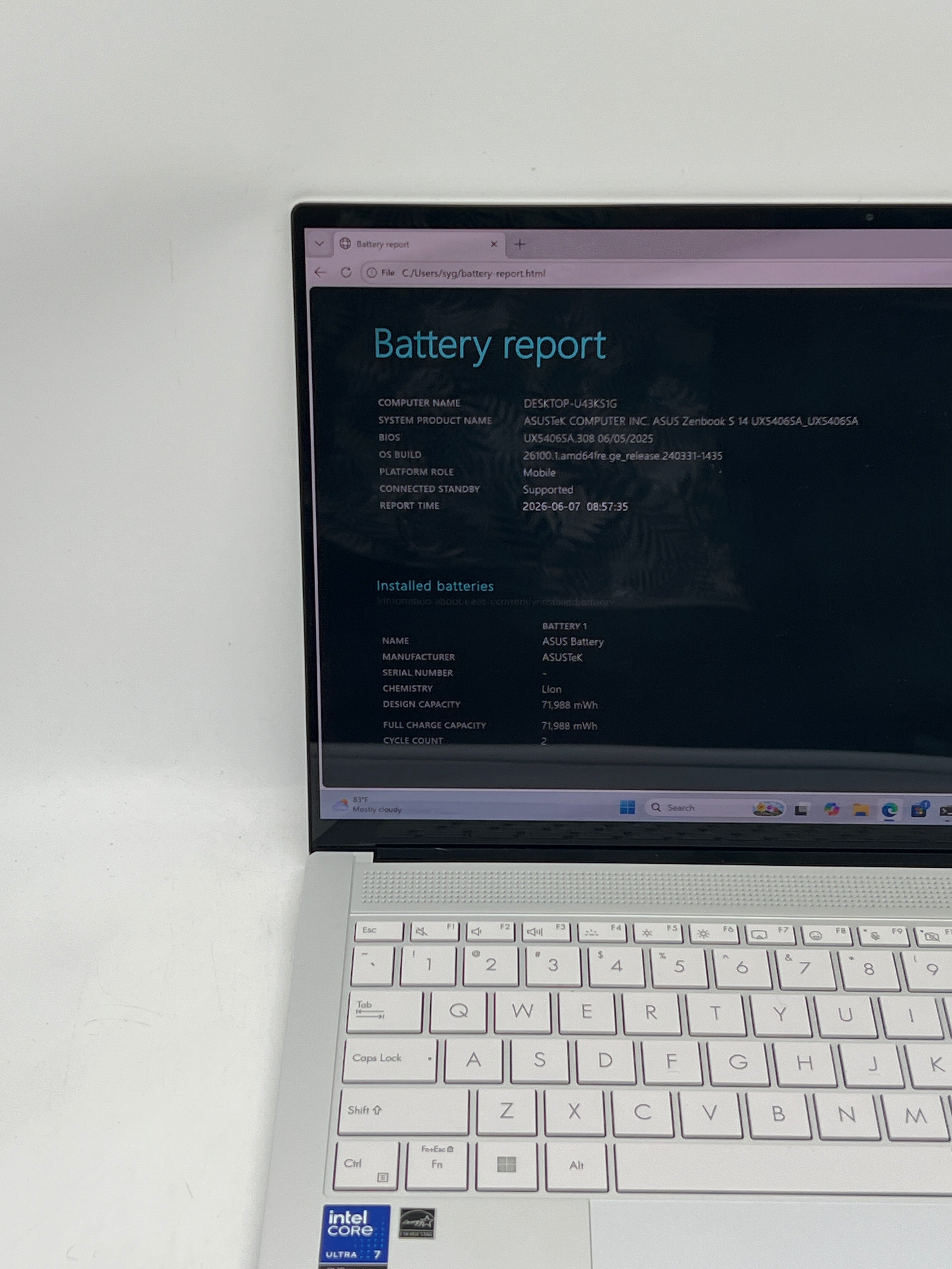 Asus Zenbook S 14 OLED Ultra 7 258V 32GB RAM 1TB SSD