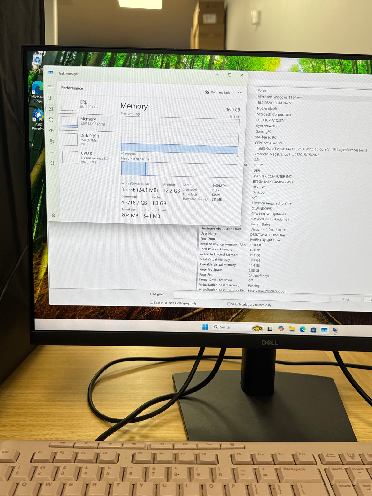 Custom Gaming PC i5-14400F 16GB RAM 1TB SSD RTX 5060 OC Black - Used