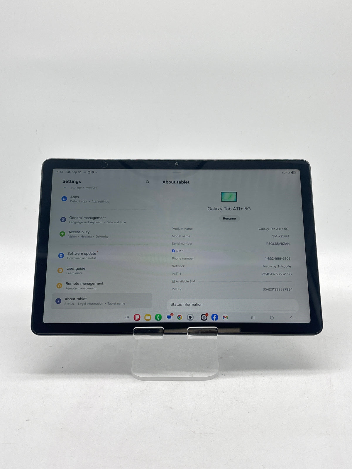 Samsung Galaxy Tab A11+ 5G 11" 6GB RAM 128GB Gray - Used
