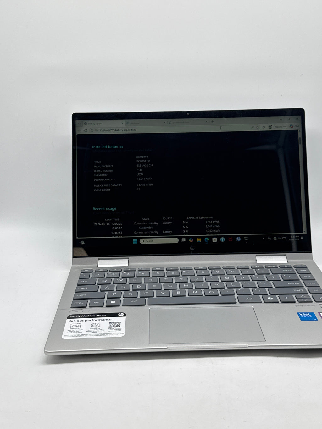 HP Envy x360 14-es1 14" Intel Core 5 120U 8GB 512GB SSD - Used