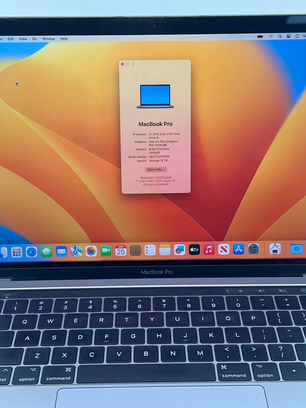 Apple MacBook Pro 13" A1706 Core i5 8GB RAM 512GB SSD - Used