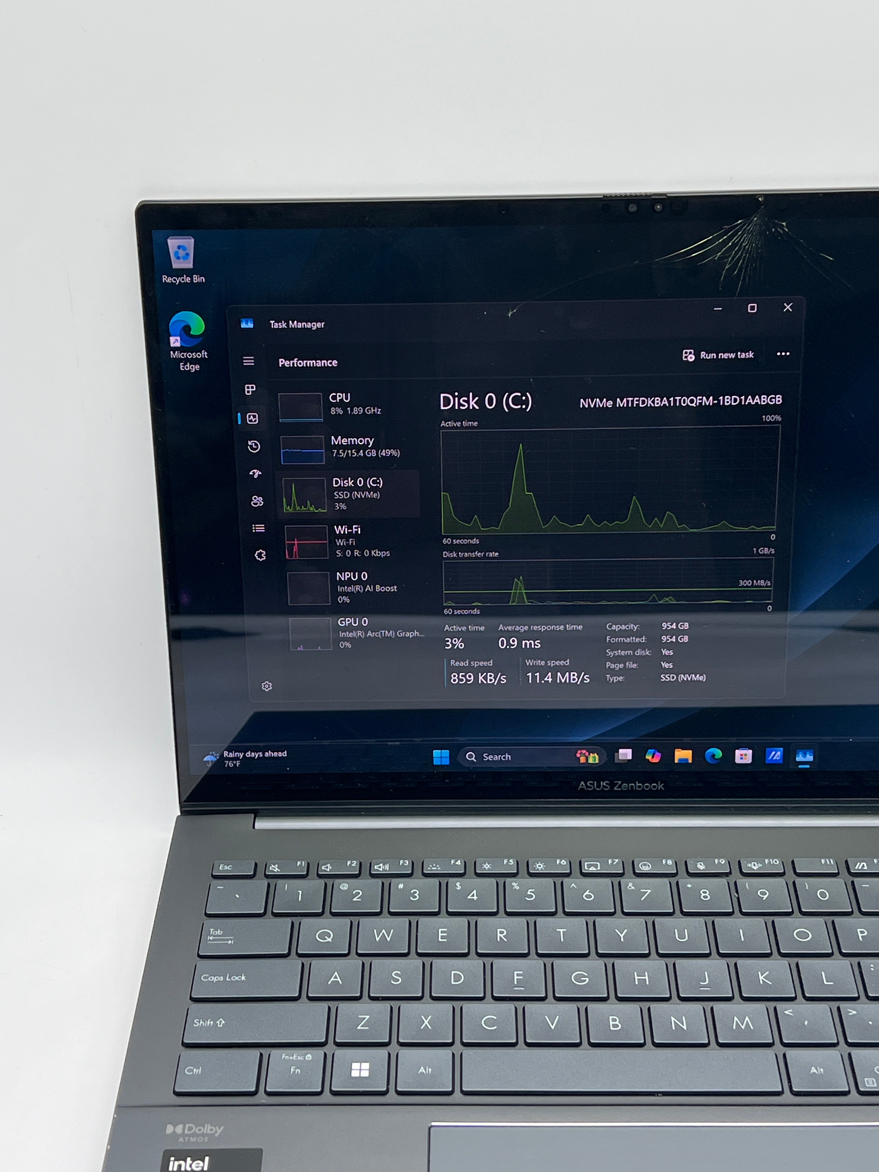 Asus Zenbook 14 Q425M OLED Ultra 7 155H 16GB RAM 1TB SSD - For Parts (Read DESC)