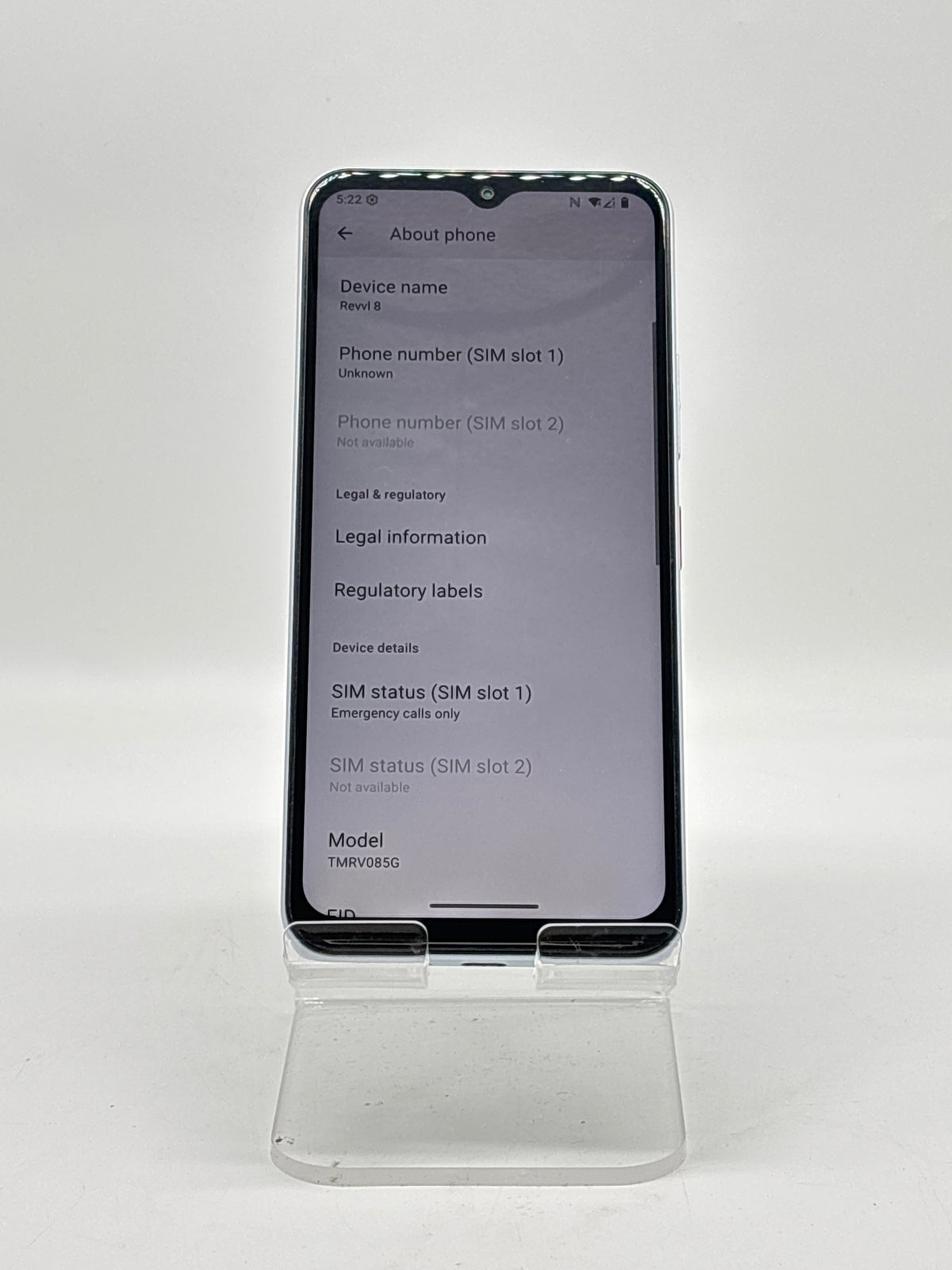 T-Mobile REVVL 8 5G 128GB White Compatible with T-Mobile Read