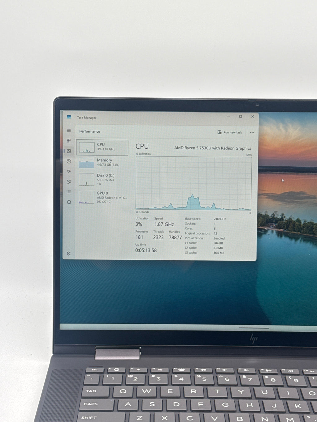 HP ENVY x360 15-fh0013dx 15.6" AMD Ryzen 5 7530U 8GB RAM 256GB SSD - Used