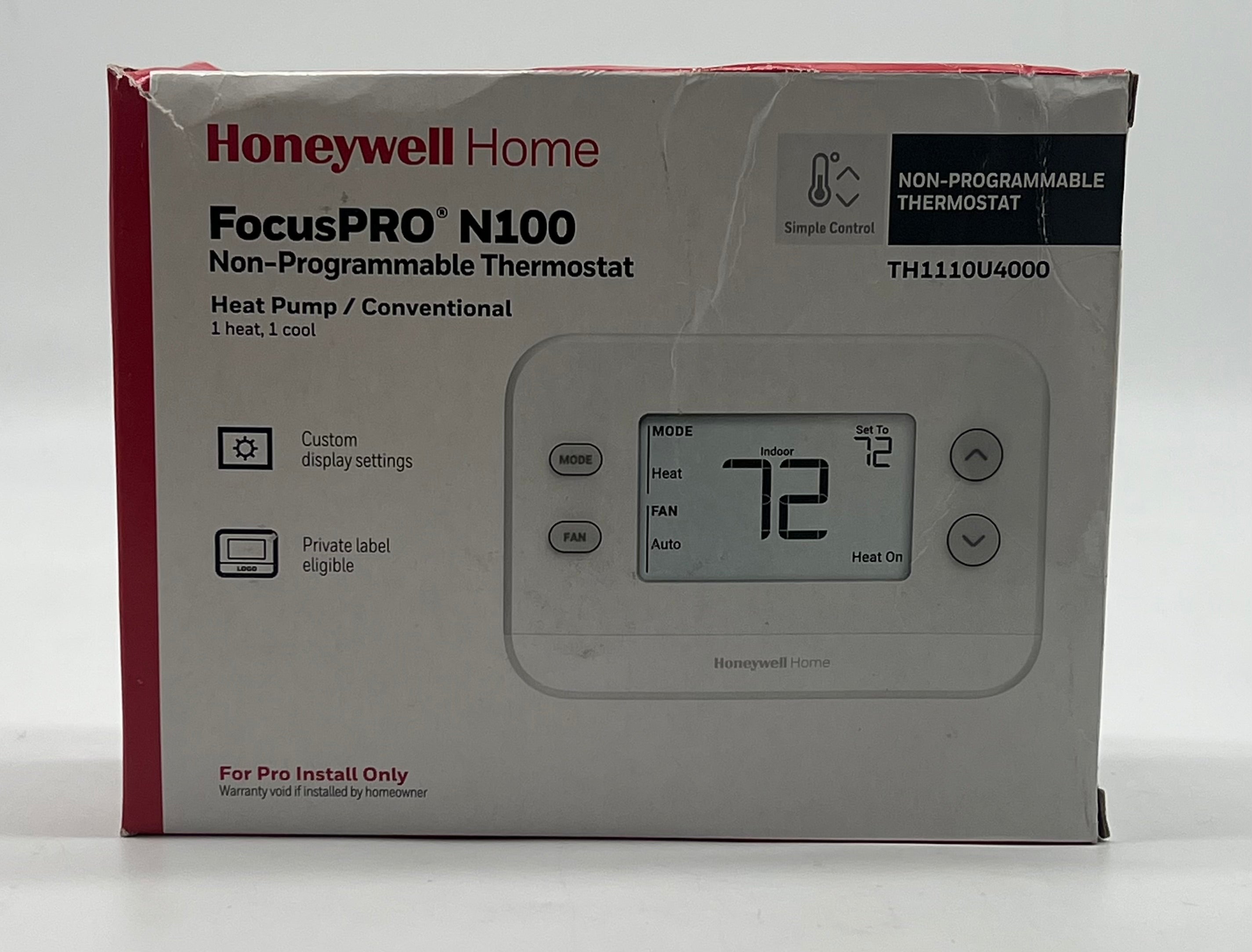 Honeywell N100 Thermostat White - New In Box