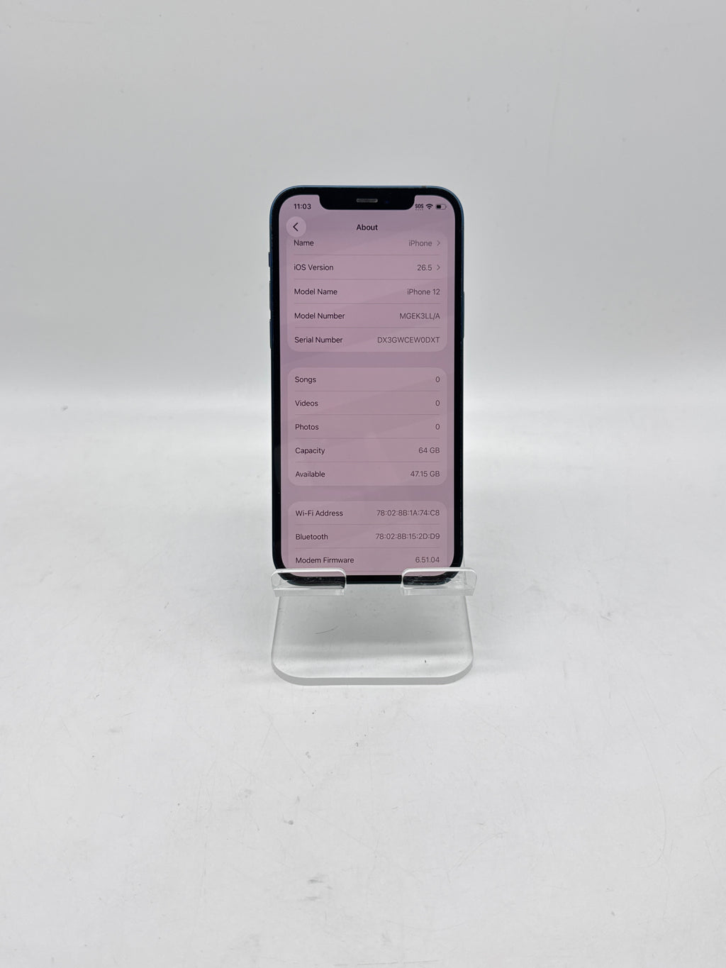 Apple iPhone 12 A2172 64GB Unlocked Blue - Used