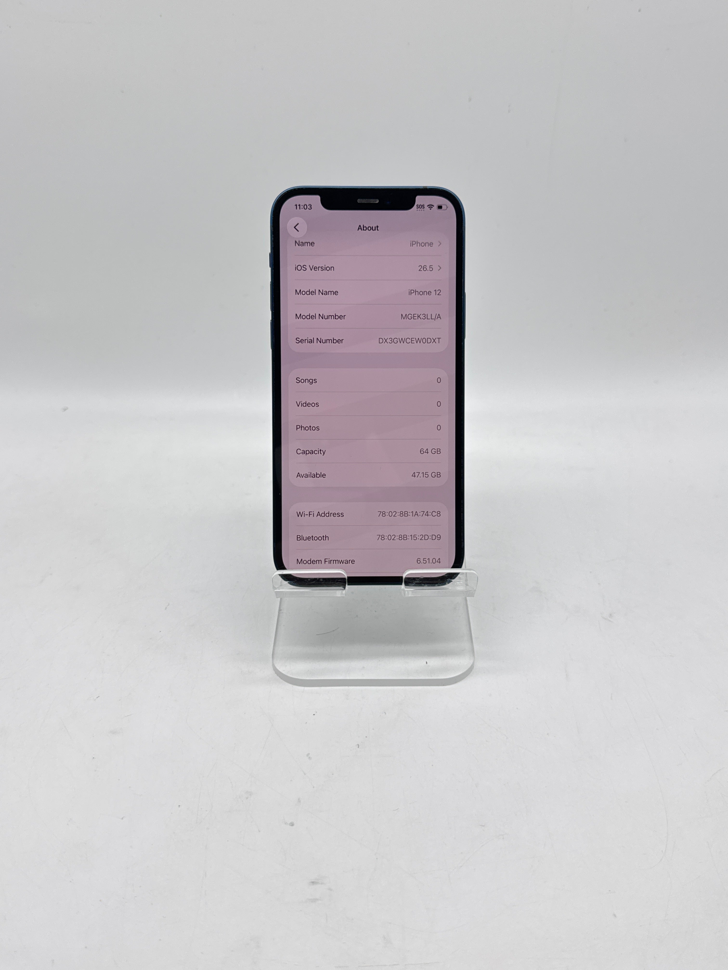 Apple iPhone 12 A2172 64GB Unlocked Blue - Used