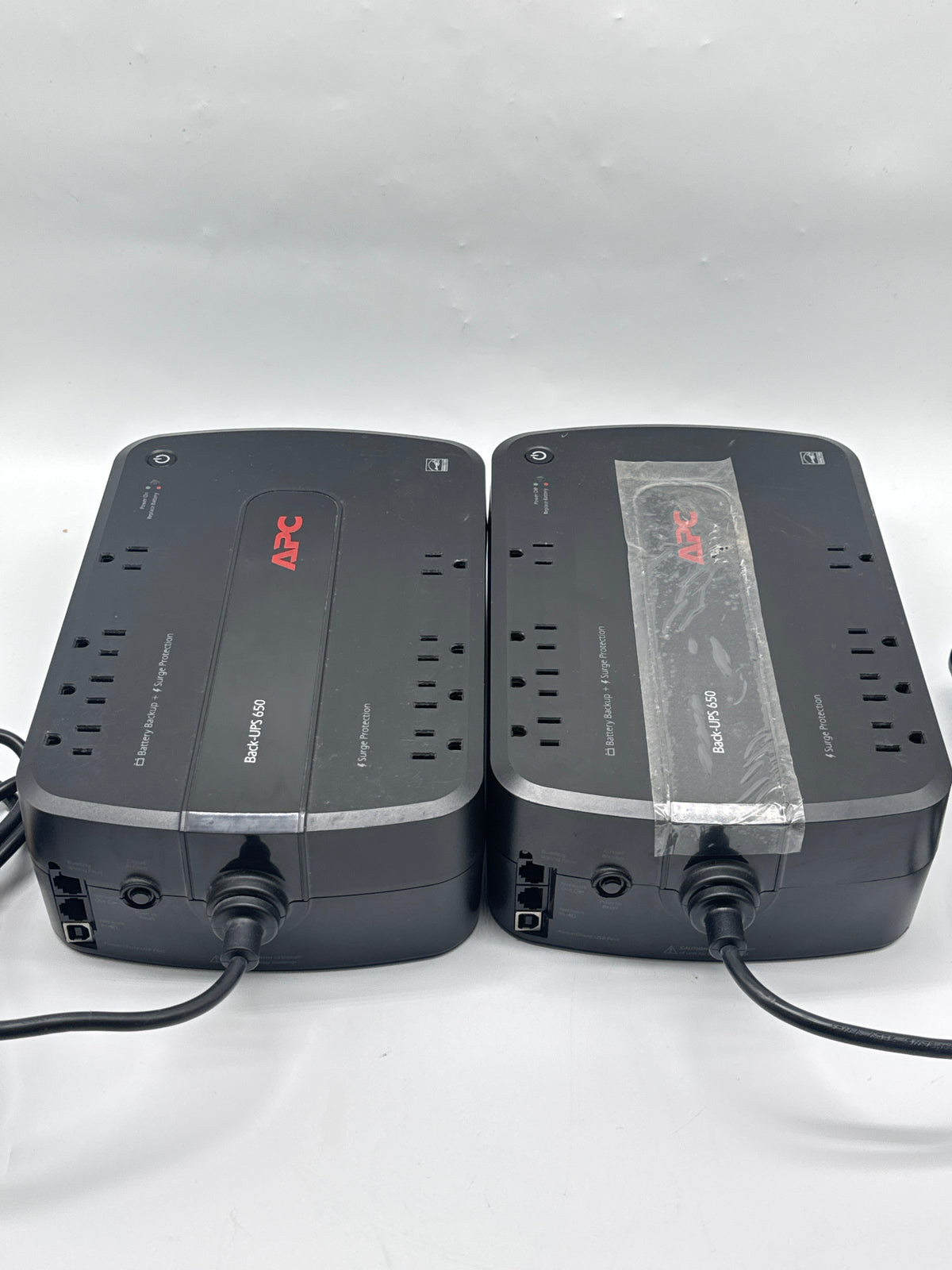 APC Back-UPS BE650G1 650VA 390W 8-Outlet UPS Pair of 2 - Used