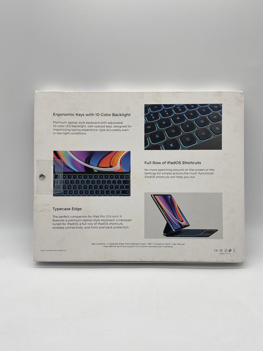 Typecase Edge Keyboard Case for Apple iPad Pro 12.9 in - White