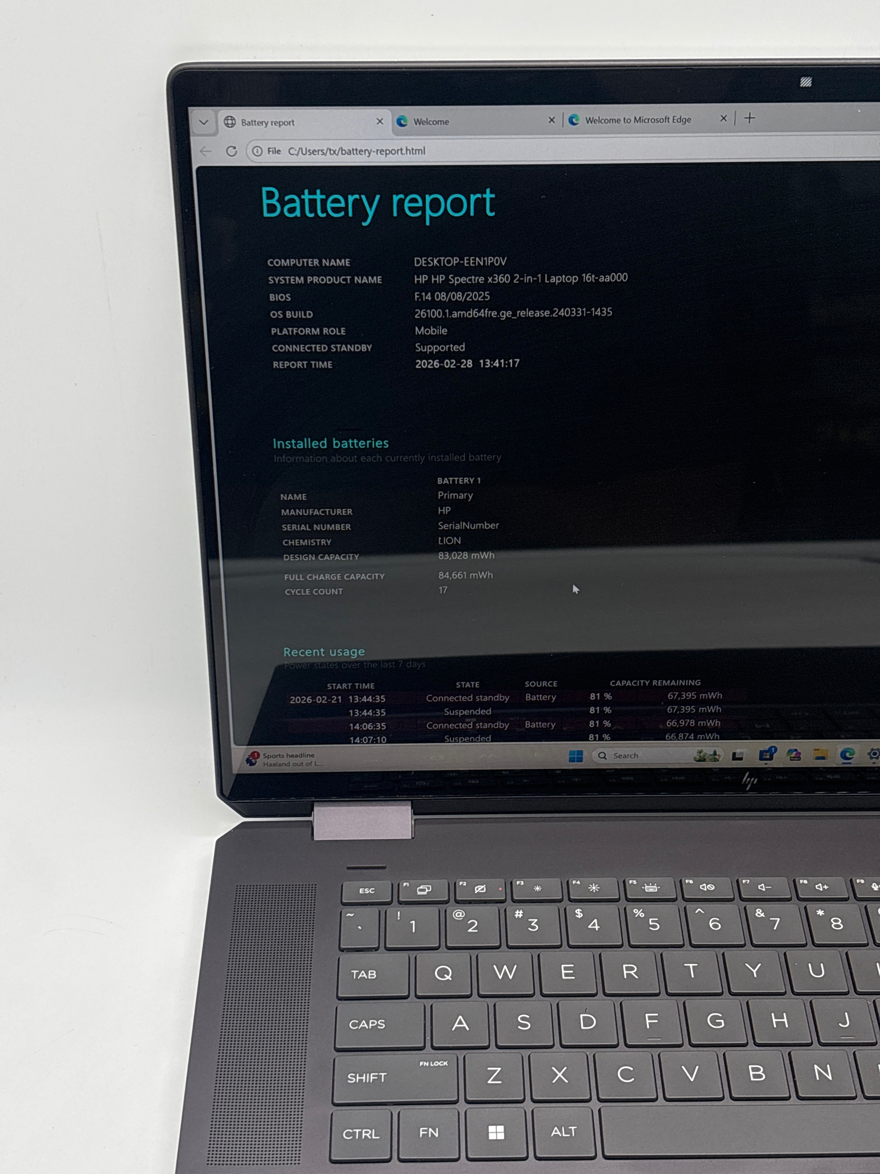 HP Spectre X360 16t-aa000 Ultra 7 155H 16GB RAM 512GB SSD