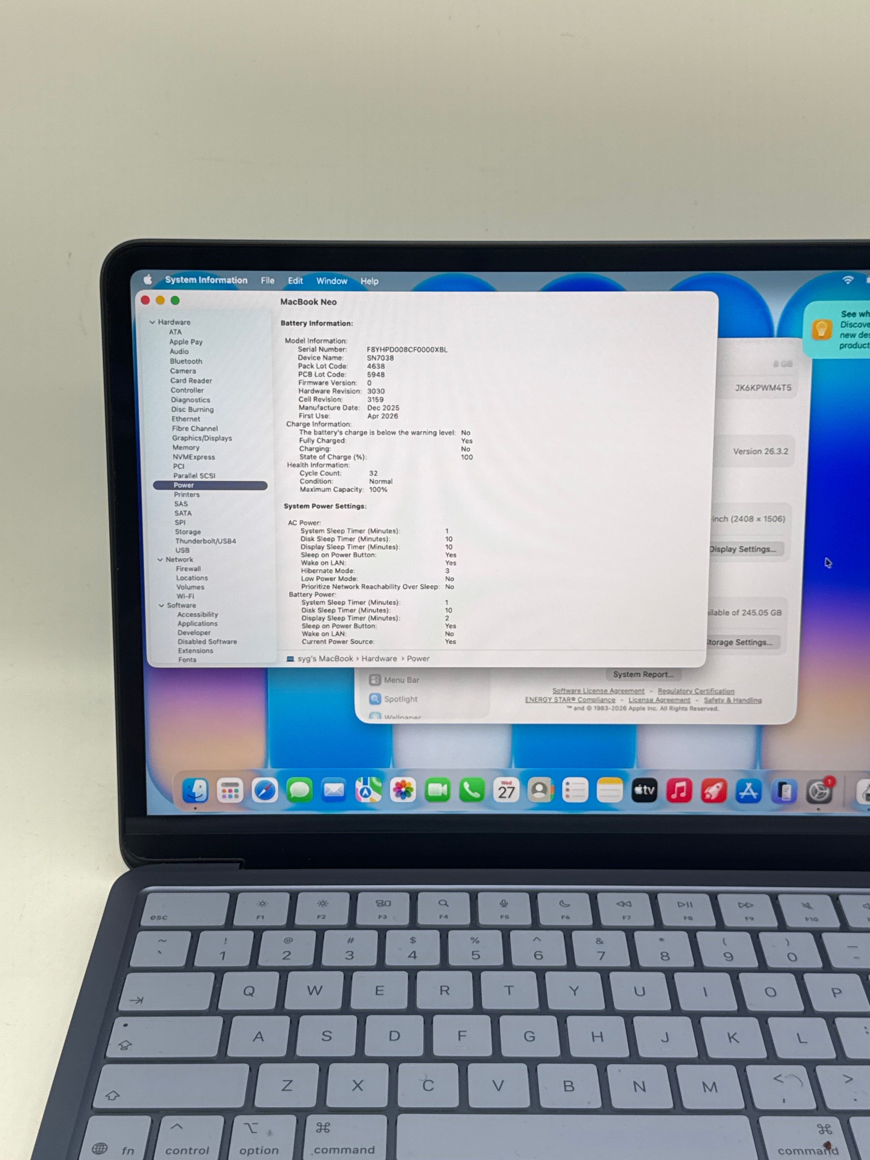 Apple MacBook Neo 13" A18 Pro 8GB RAM 256GB SSD - Used with Box