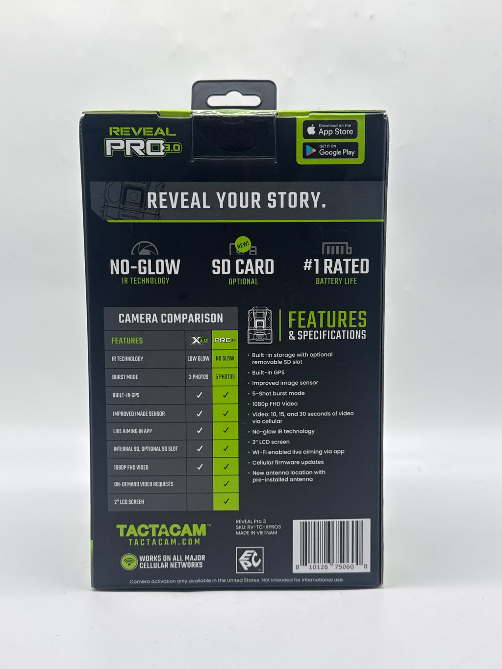 Tactacam REVEAL Pro 3.0 Cellular Trail Camera 4K GPS IR Flash - New