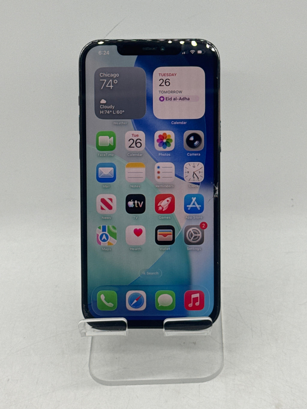 Apple iPhone 12 Pro Max 128GB Pacific Blue Unlocked - For Parts(Cracked Screen)