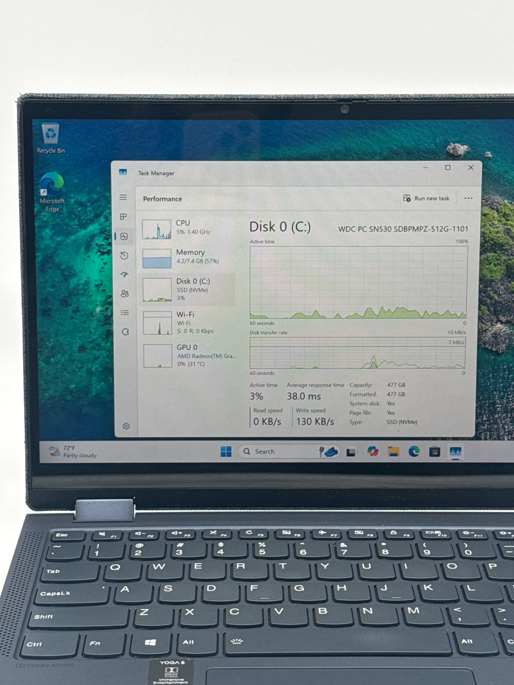 Lenovo Yoga 6 Ryzen 7 4700U 8GB RAM 512GB SSD - Cracked Screen Read