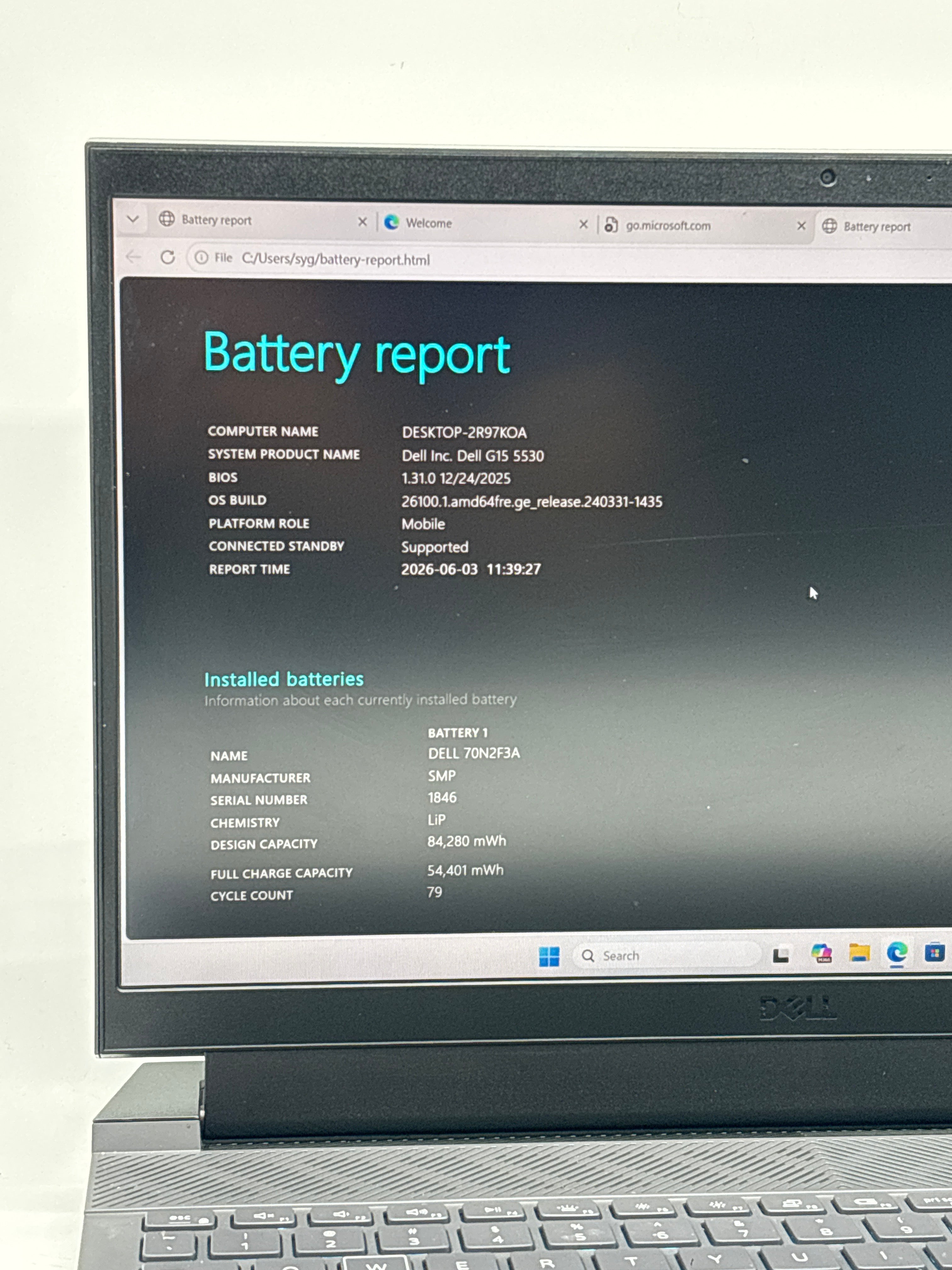Dell G15 5530 i9-13900HX 32GB RAM 1TB SSD RTX 4060 w/ Charger - Used