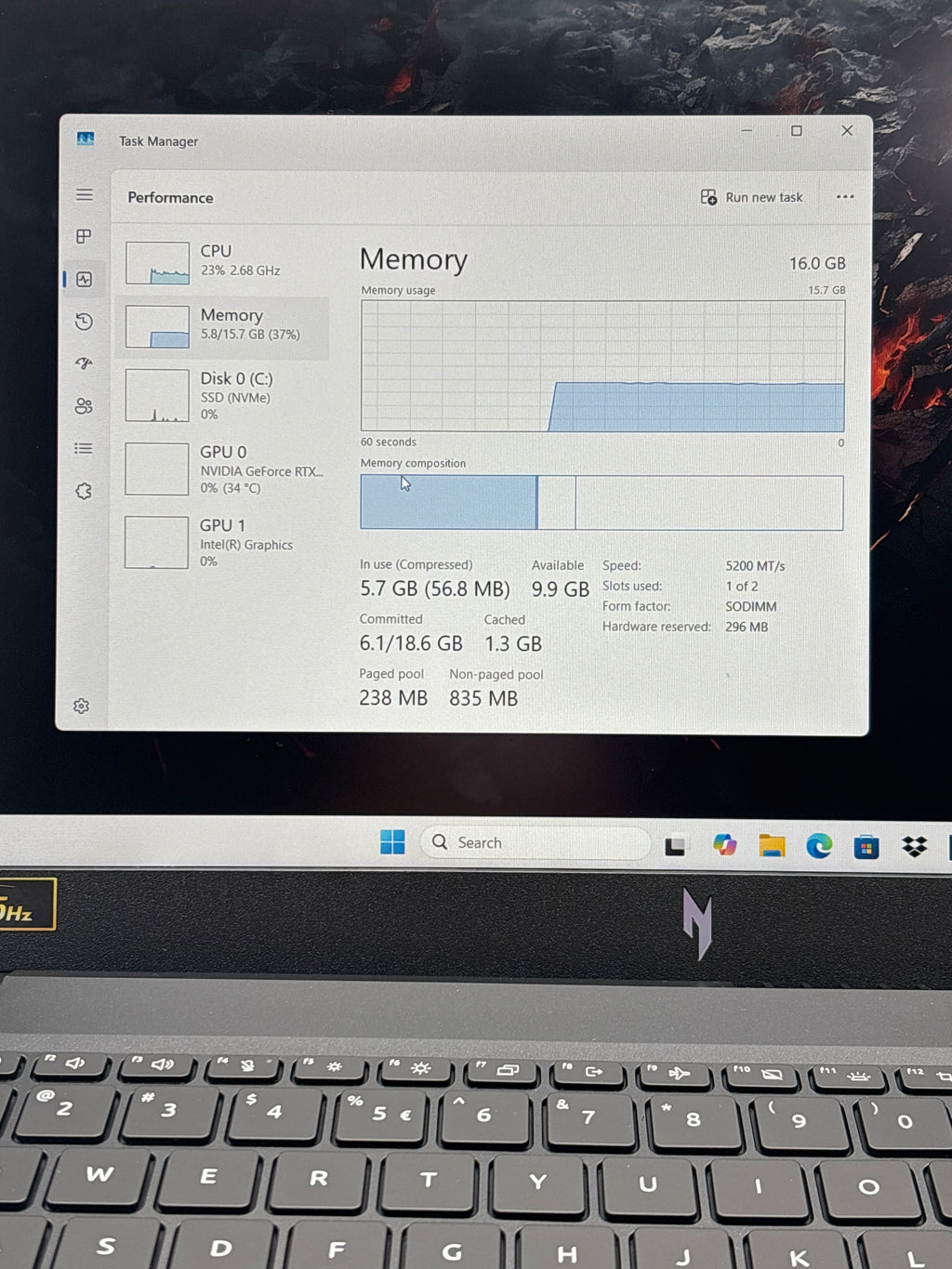 Acer N23Q22 15.6" Core 5 210H 16GB RAM 512GB SSD RTX 4050 Black - New (No Box)