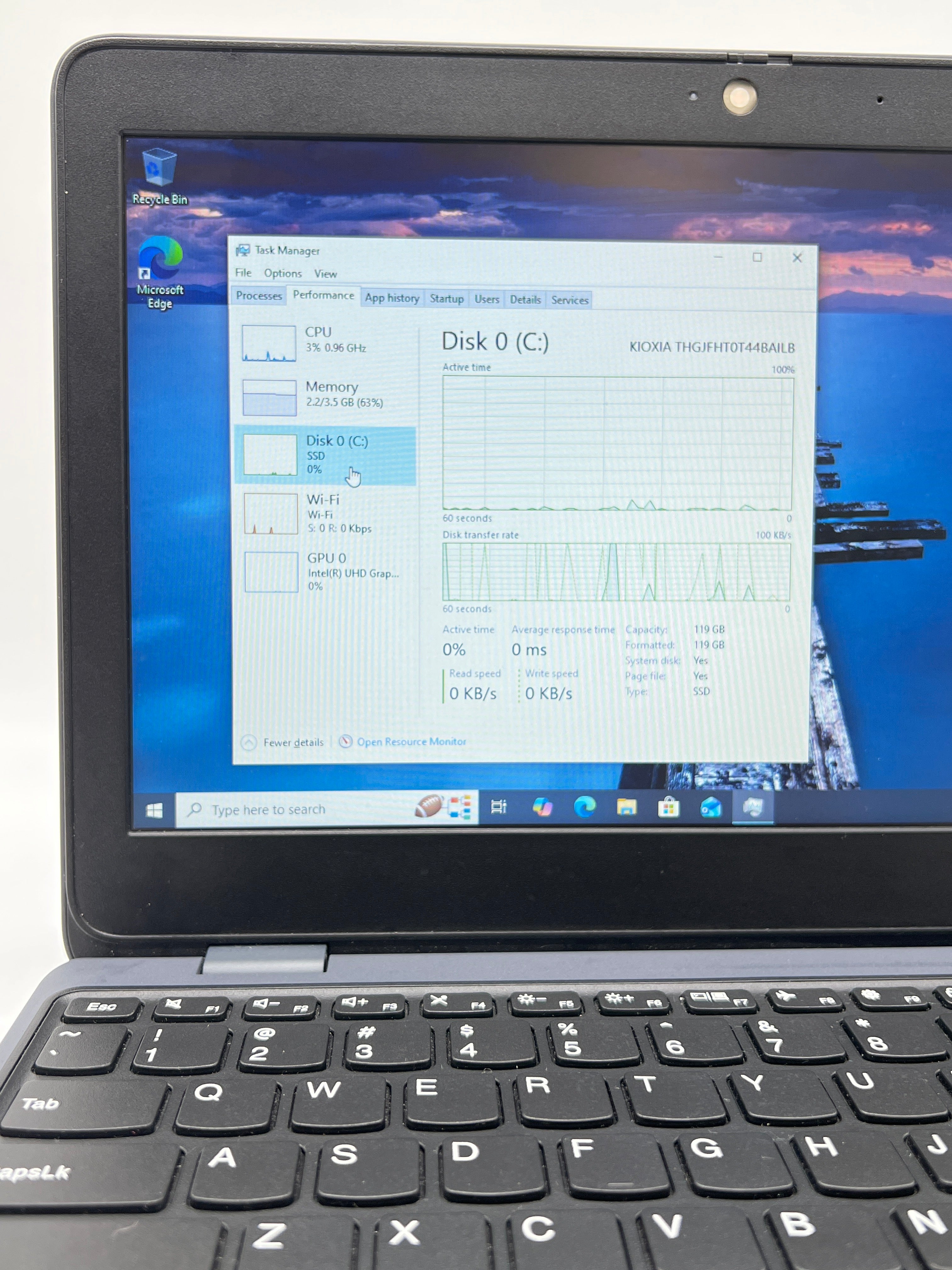 Lenovo 100W Gen 4 12-inch Intel N100 4GB RAM 128GB Blue Laptop
